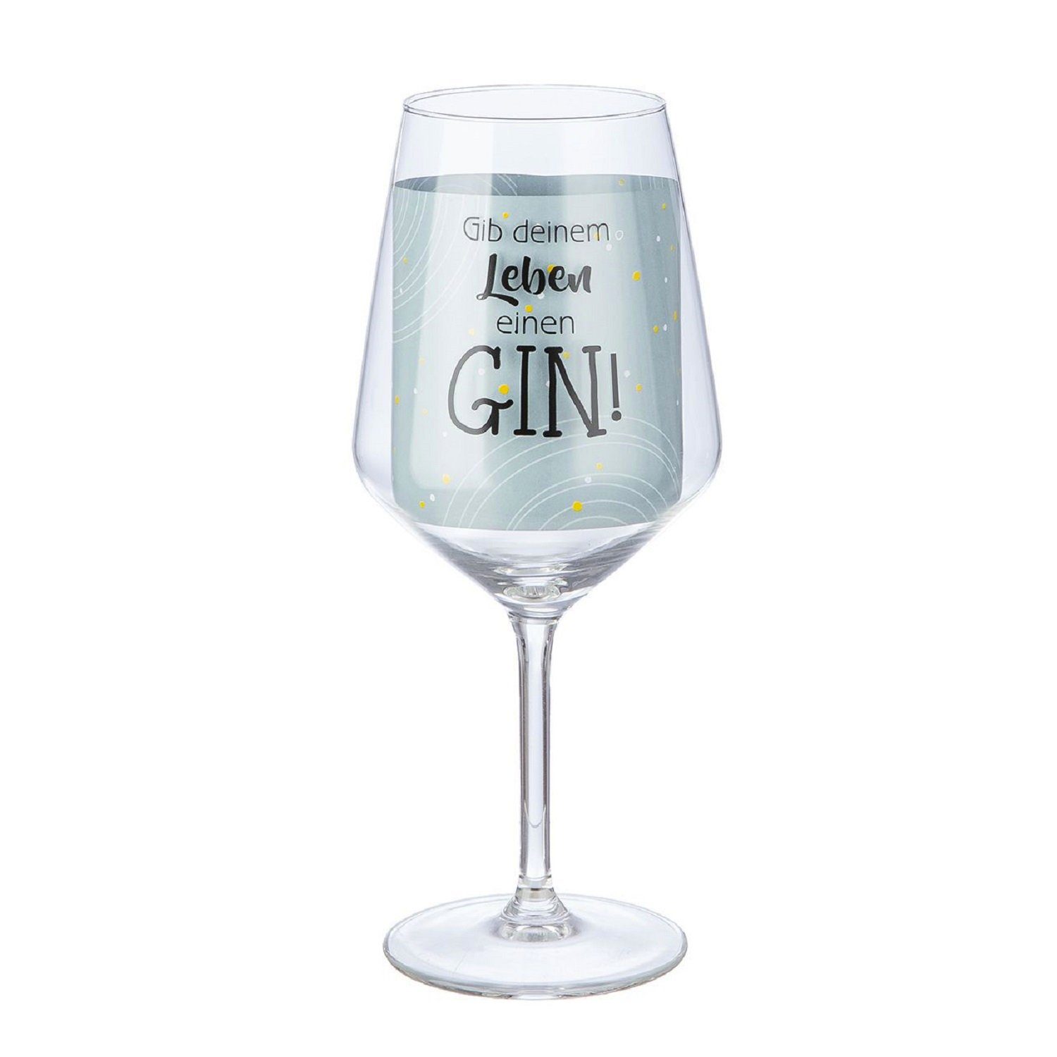 GILDE Weinglas Weinglas 'Gib deinem Leben einen Gin' 530ml 52862, Glas