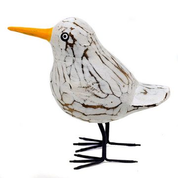 Gedeko Tierfigur Kleiner Vogel Möwe, weiß mit gelben Schnabel, ca. 10 cm groß