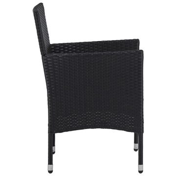 vidaXL Gartenstuhl Garten-Essstühle 2 Stk. Poly Rattan Schwarz (2 St)