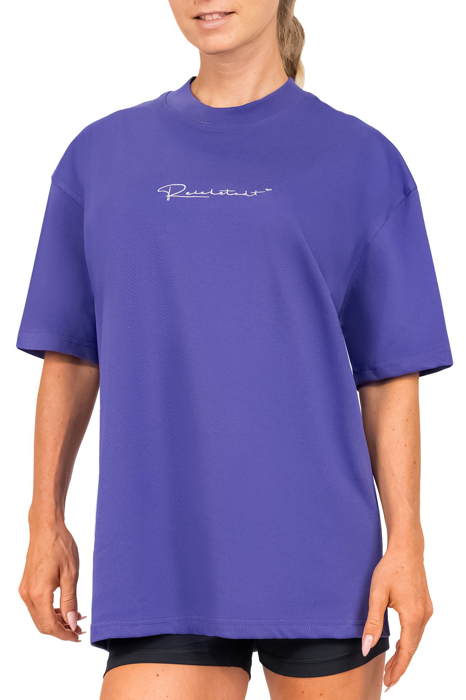 Reichstadt Oversize-Shirt Casual Oversize Shirt 23RSW044 Light Purple S mit Stitching am Kragen