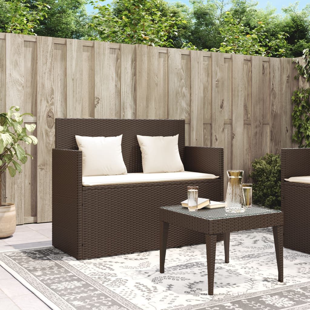 vidaXL Gartenbank Gartenbank mit Kissen Braun günstig online kaufen
