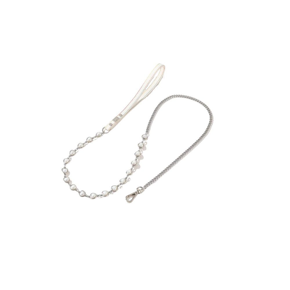 Tierluxe Leine für Katzen und Hunde, Perlen, Weiß