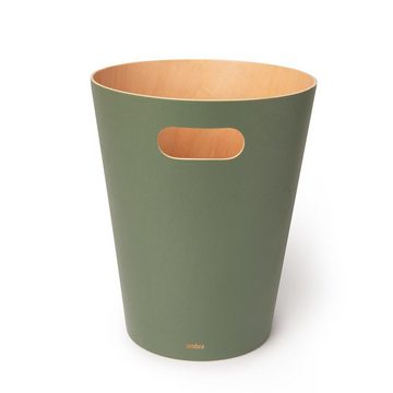 Umbra Mülleimer Woodrow Abfalleimer Grün, 7,5 Liter, aus Holz, Papierkorb
