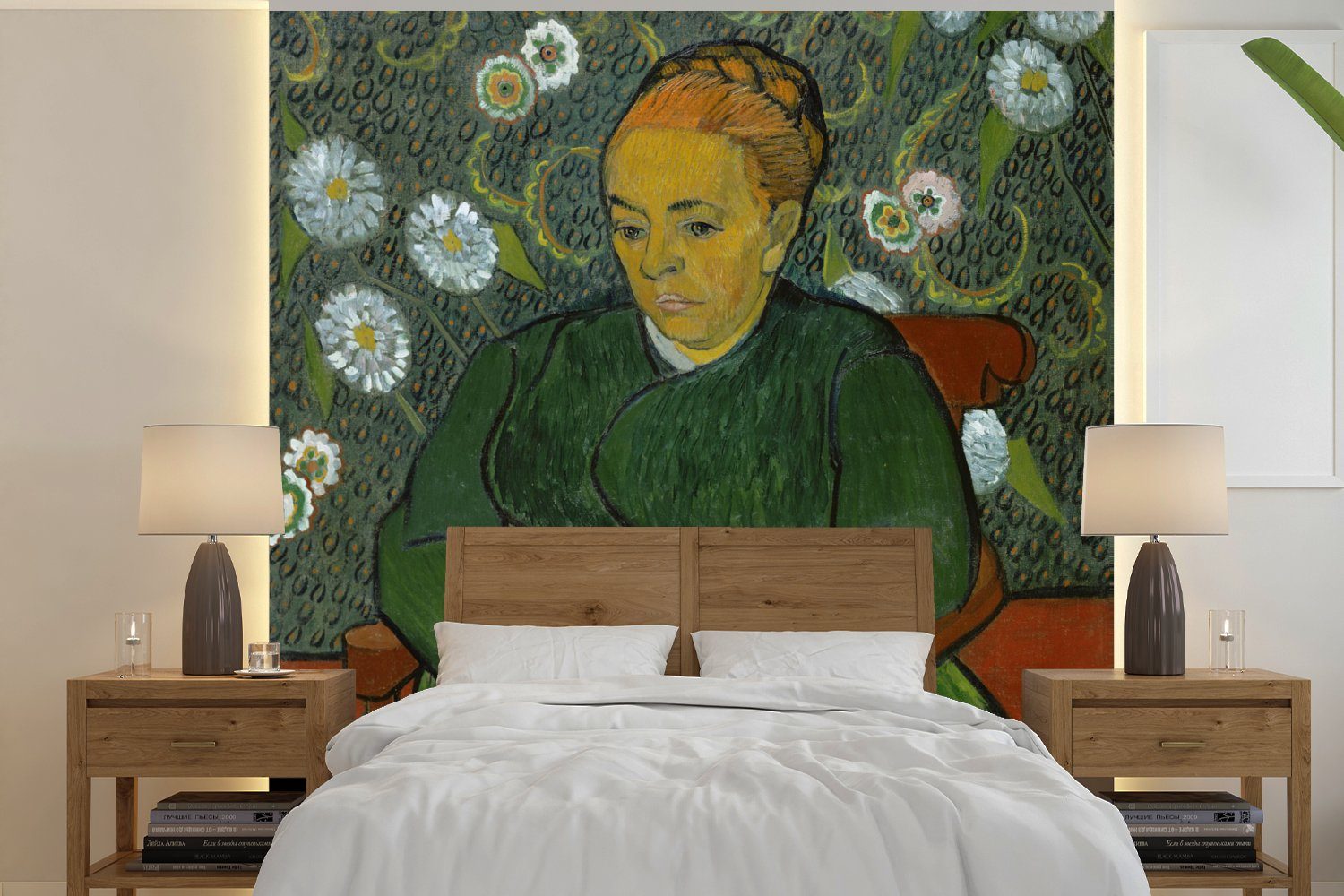 MuchoWow Fototapete La berceuse (Porträt von Madame Roulin) - Vincent van Gogh, Matt, bedruckt, (4 St), Vliestapete für Wohnzimmer Schlafzimmer Küche, Fototapete