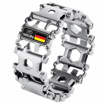 MAVURA Armband ToolMasterPro Edelstahl Multitool Mann Armband Werkzeug, Silber/ das perfekte Männer Geschenk! (29in1)