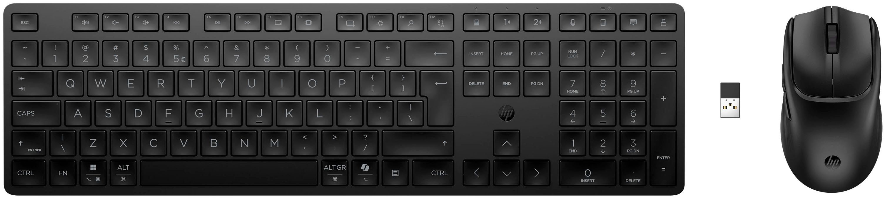 HP Kombination aus Dual-Mode-Maus und-Tastatur für mehrere Geräte 490C Tastatur- und Maus-Set
