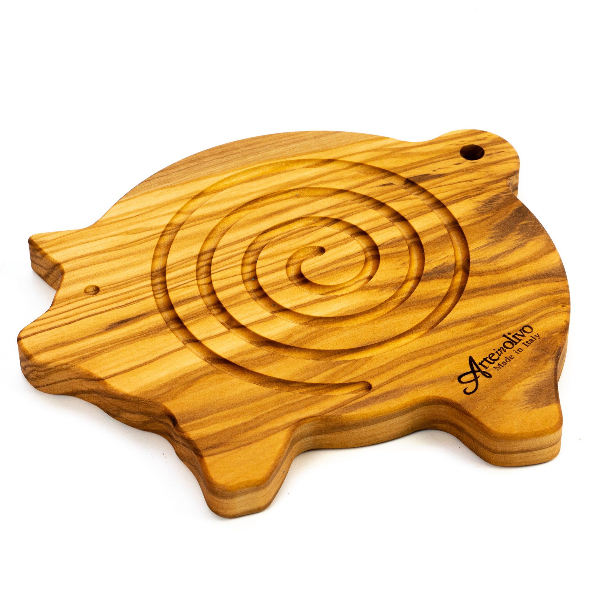 Arteinolivo Schneidebrett, Holz, Schwein, aus 100% italienischem Olivenholz, Made in Italy