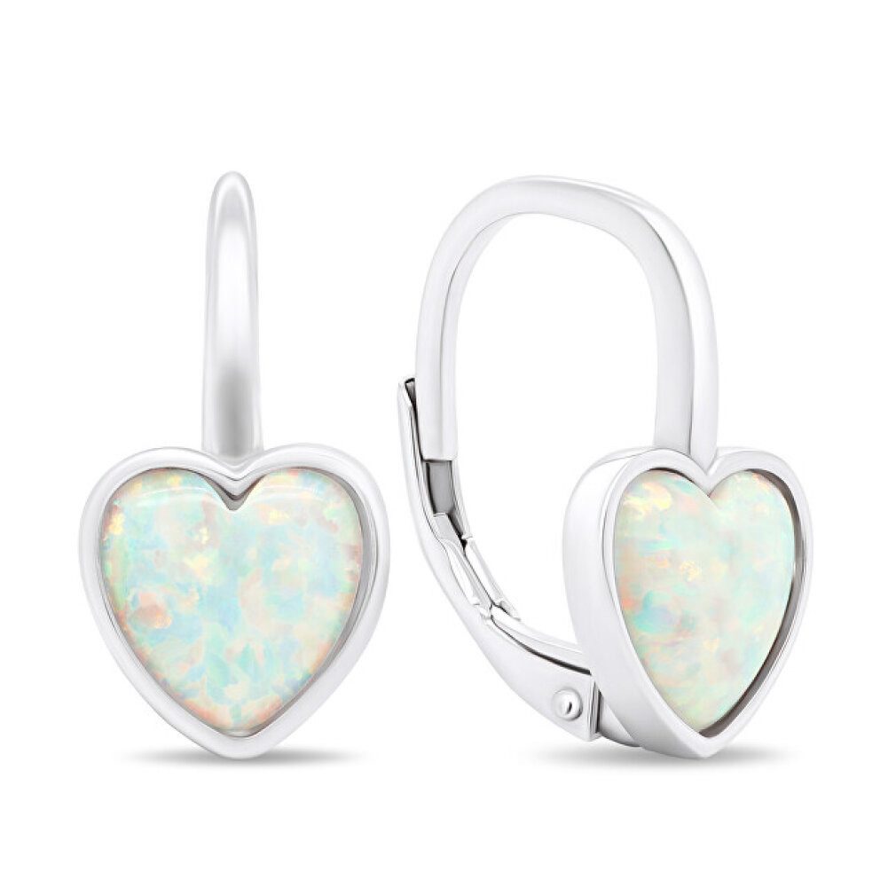 Brilio Silver Ohrring-Set Romantische Silberohrringe mit synthetischen Opalen EA388W
