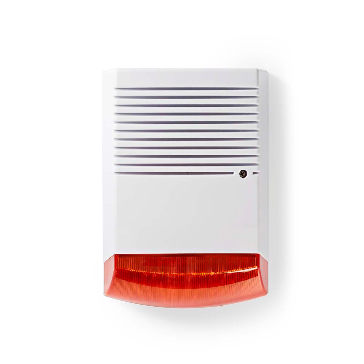 Nedis DUMSS20WT Alarmsirene (IP44, blinkende LED, für sichtbare Abschreckung, wartungsarm)