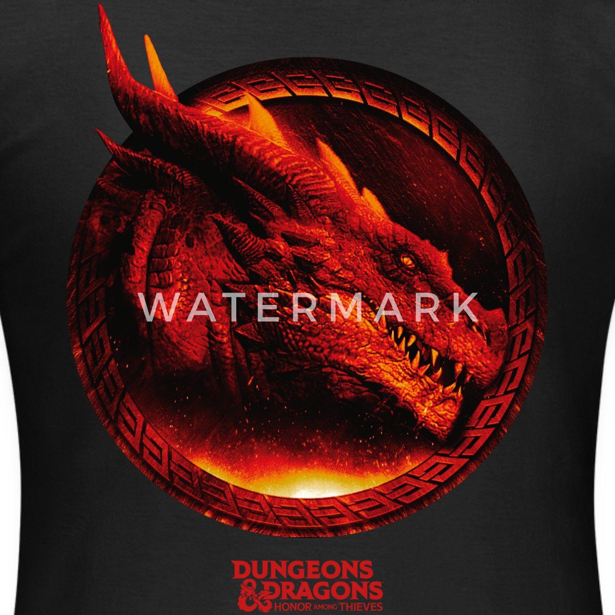 Spreadshirt T-Shirt Dungeons & Dragons DND Roter Drachenkopf Backprint Frauen T-Shirt (1-tlg)