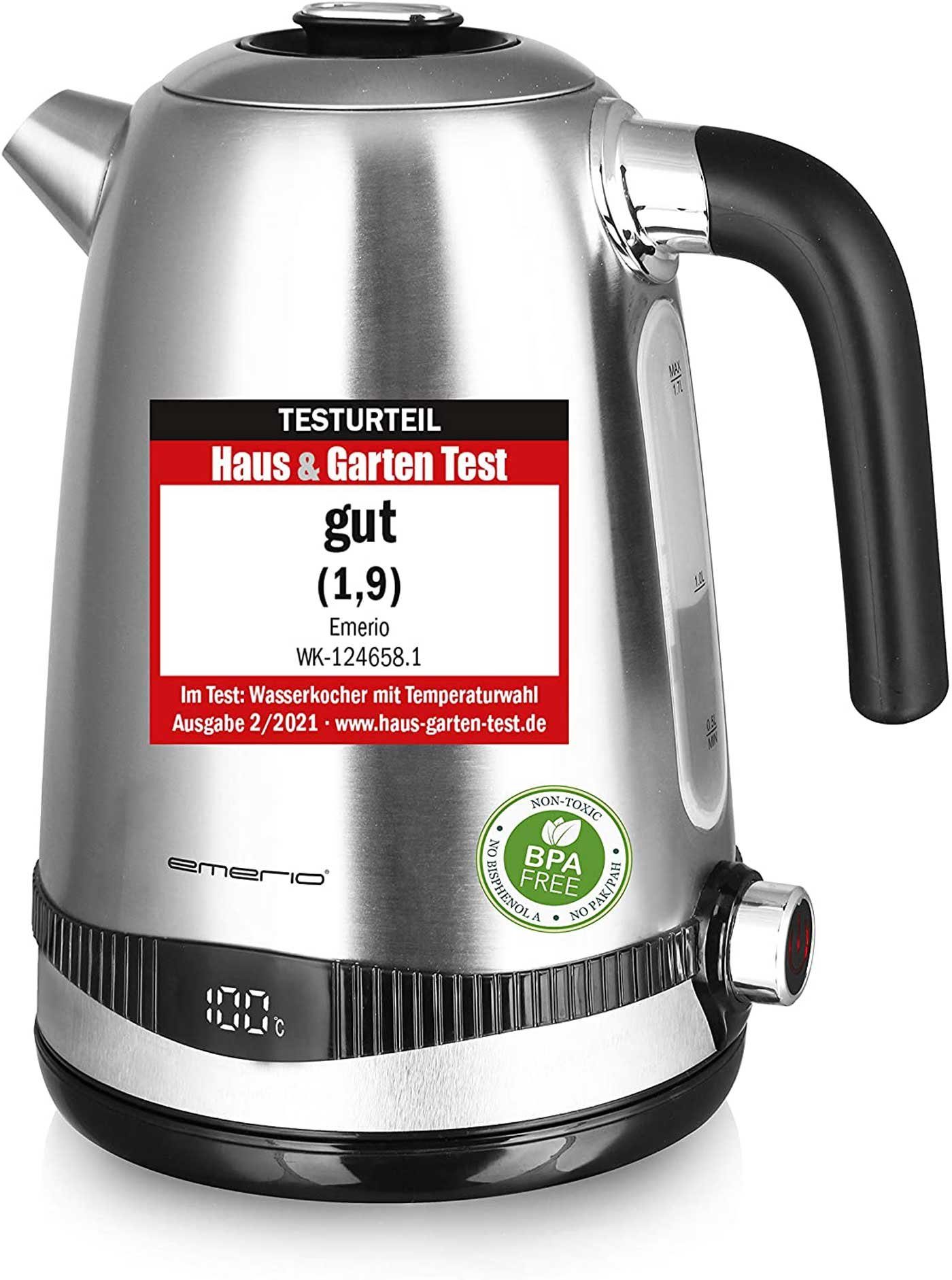 Wasserkocher WK-124658.1 Edelstahl Temperatur-Einstellung ab 40C