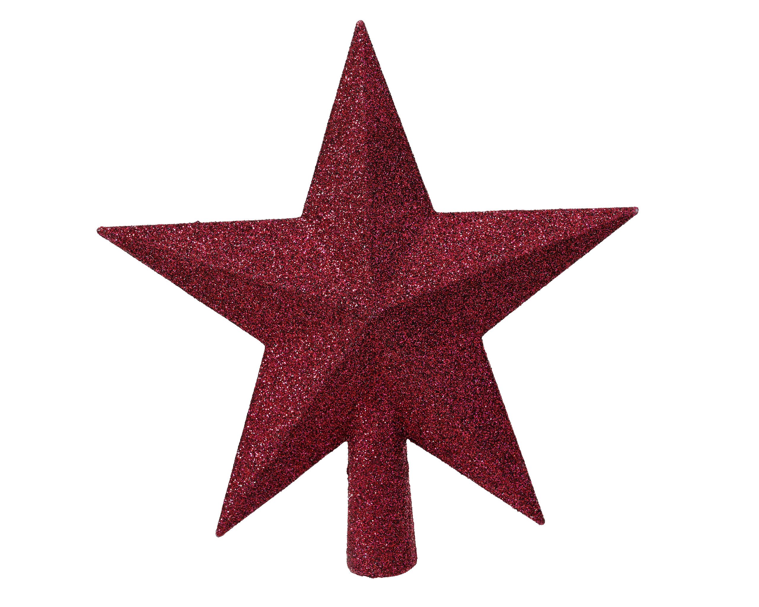 Kaemingk Christbaumspitze, Christbaumspitze Stern mit Glitzer 19cm Kunststoff - Festlich Rosa