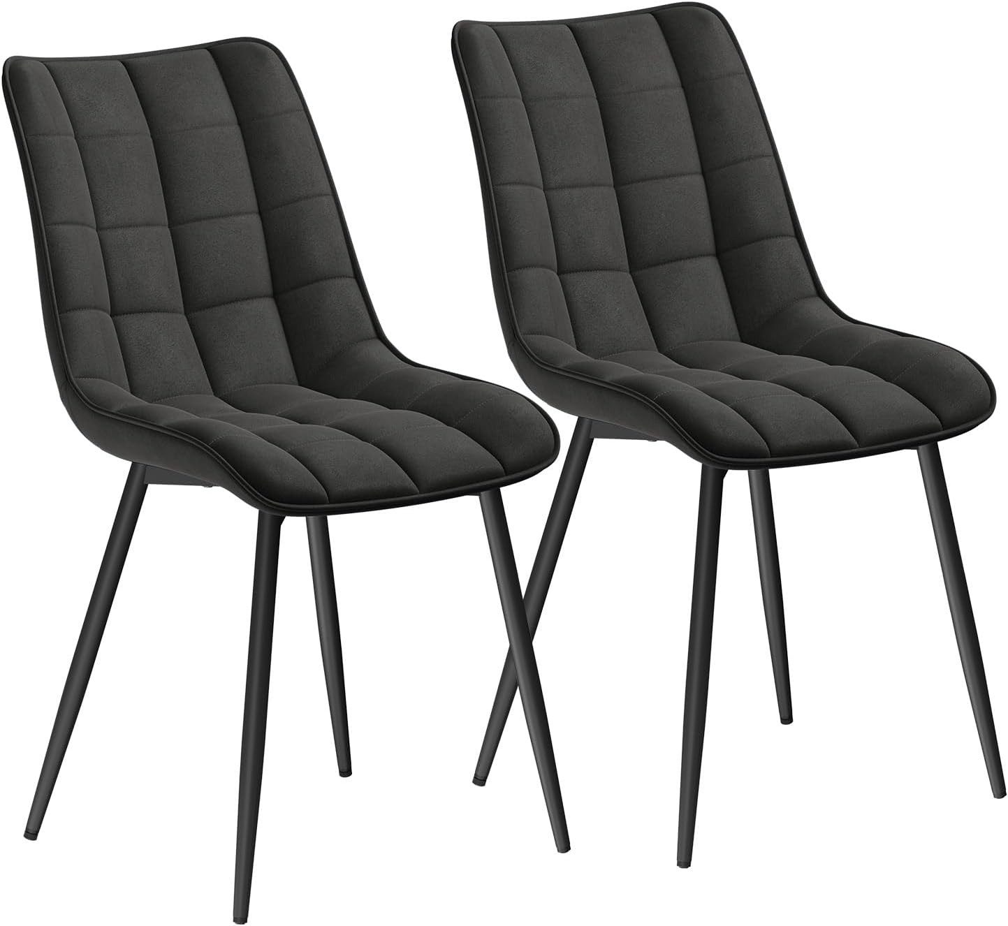 Woltu Esszimmerstuhl (2er-Set), Sessel mit Rückenlehne, Metallbeine