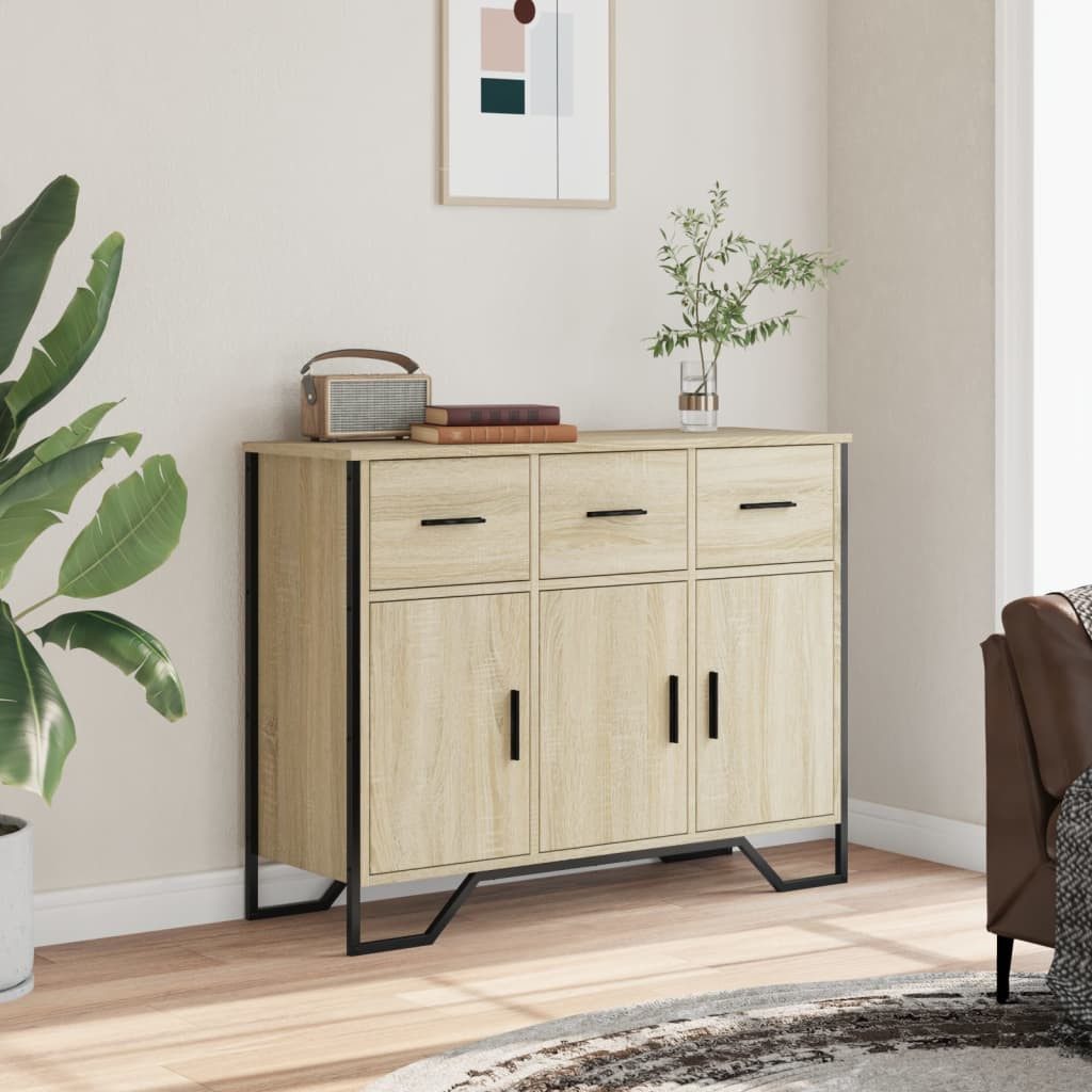 vidaXL Sideboard Sideboard Sonoma-Eiche 97x32,5x74,5 cm günstig online kaufen