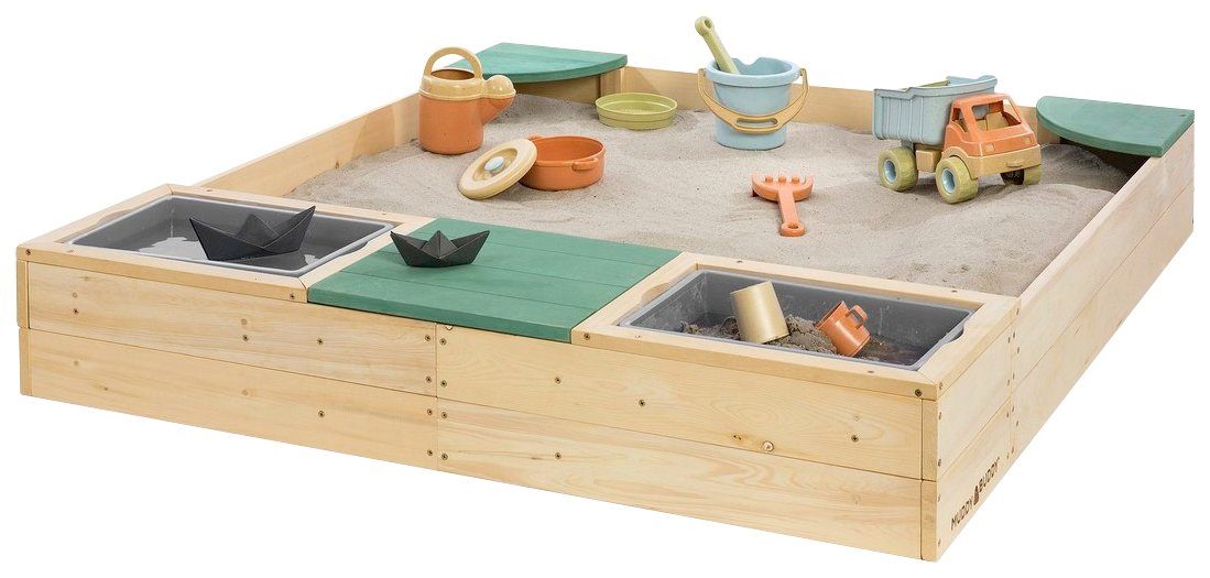 MUDDY BUDDY® Sandkasten Beach Rebel, natur - salbeigrün; FSC® - schützt Wald - weltweit