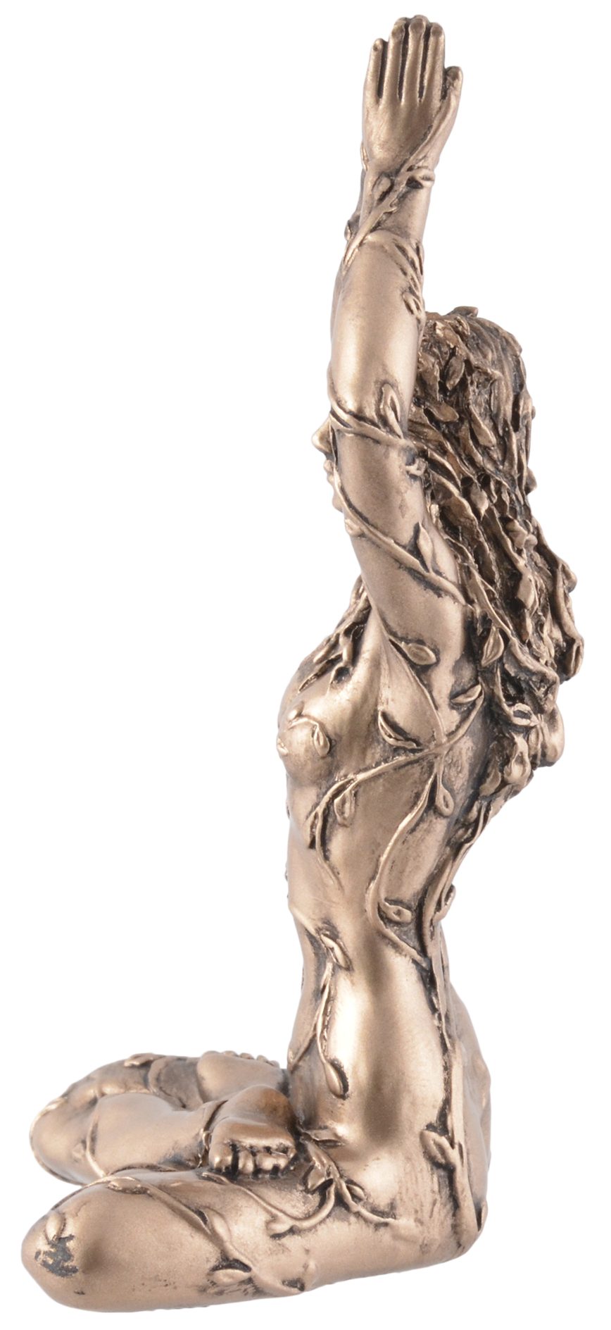 Vogler direct Gmbh LxBxH 5x4x9cm Details von Bronzefarbe by Hand in Veronese, mit - Lotusposition wurden bemalt, Dekofigur Gaia Erdgöttin ca