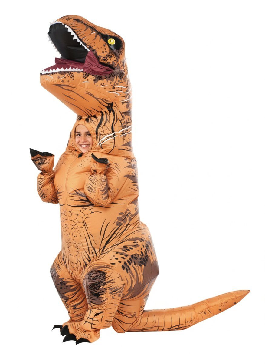 Rubie´s Kostüm Aufblasbarer T-Rex - Halloween Kostüm Kinder, Bekannt aus vielen YouTube-Videos: original Dino-Kostüm mit Gebläse