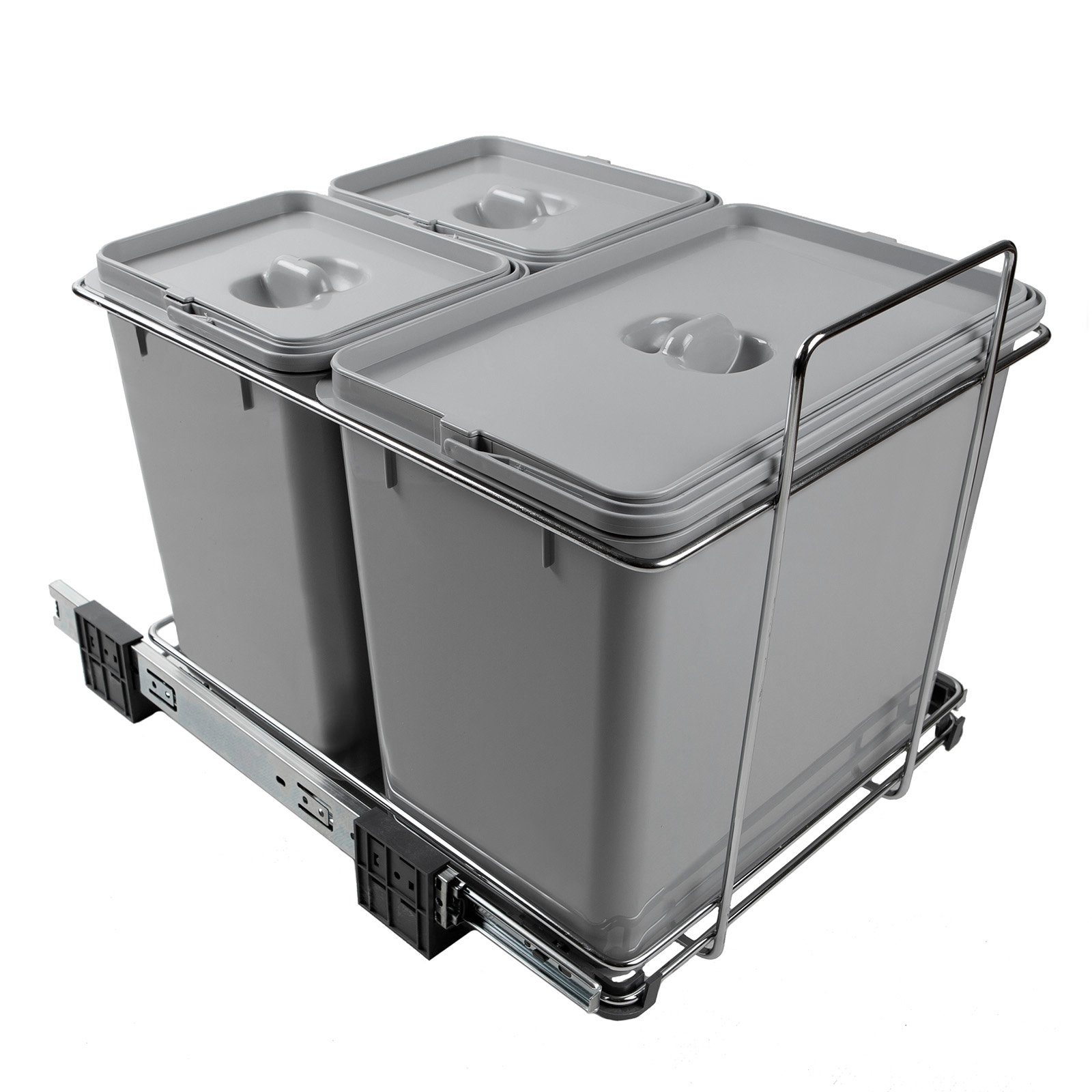 SO-TECH® Mülltrennsystem Abfallsammler Ecofil PF02B 18+8+8L mit Deckel, Abfallsystem für Korpusbreite ab 40 cm