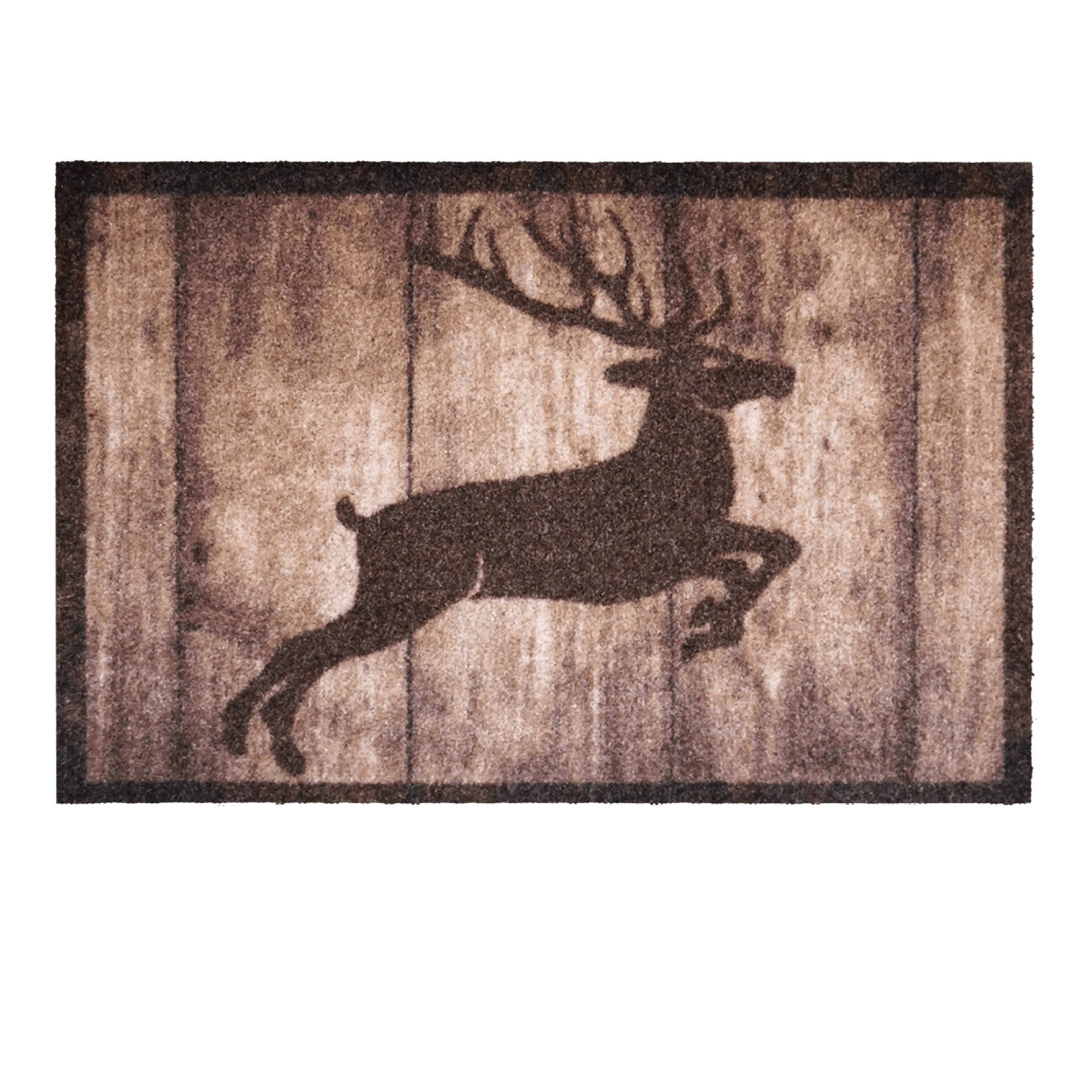 akzente Fußmatte Listen Deer Jump, Rechteckig, Höhe: 6 mm, 40x60 cm, Polyes günstig online kaufen