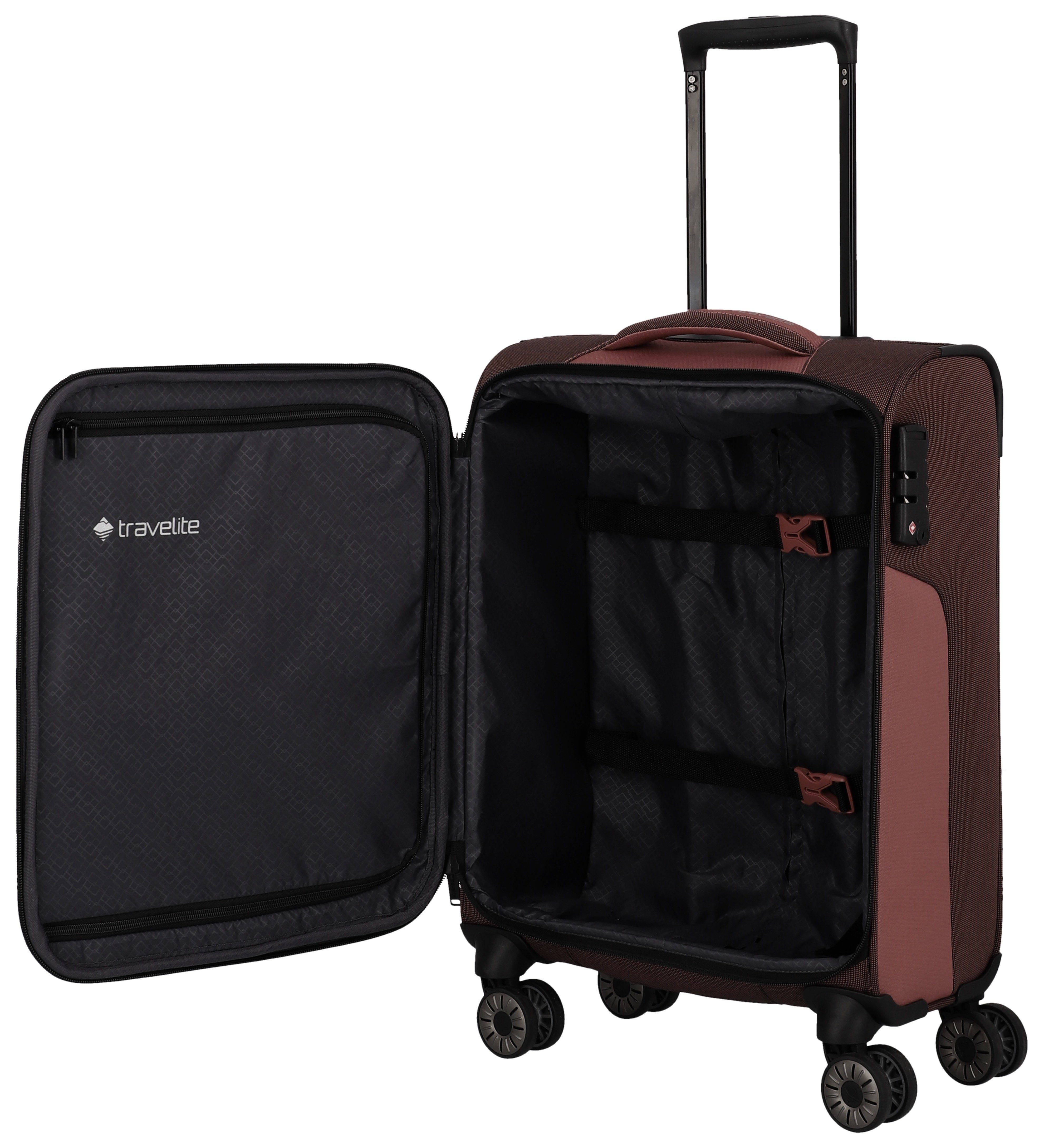 travelite Weichgepäck-Trolley VIIA, verschiedene Größen und Farben, 4 Rollen, Reisegepäck Trolley Koffer Weichgepäck TSA Schloss – Bild 5 von 5
