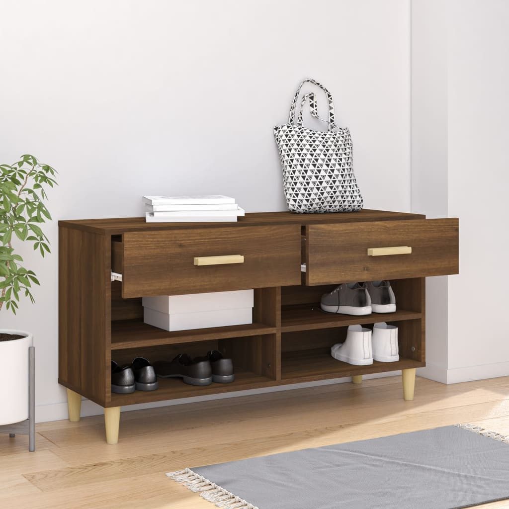 vidaXL Schuhregal Schuhschrank Braun Eichen-Optik 102x35x55 günstig online kaufen