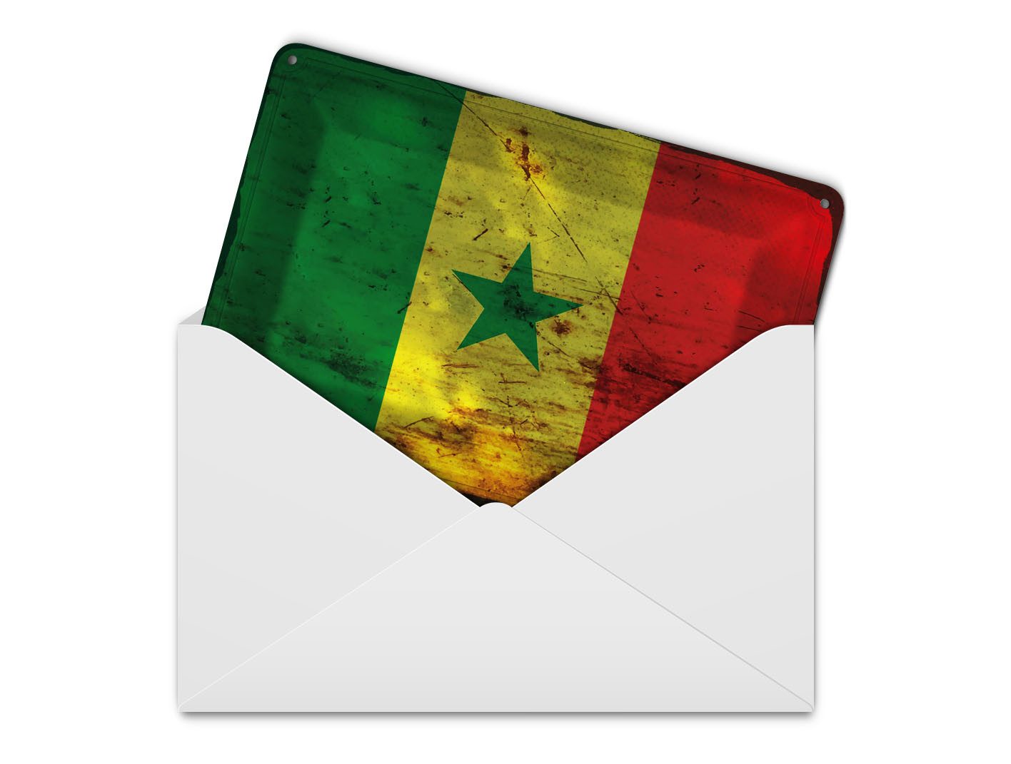 Femer GmbH Postkarte Flagge Senegal 14x10 cm Flag of Senegal Rost, unfrankiert