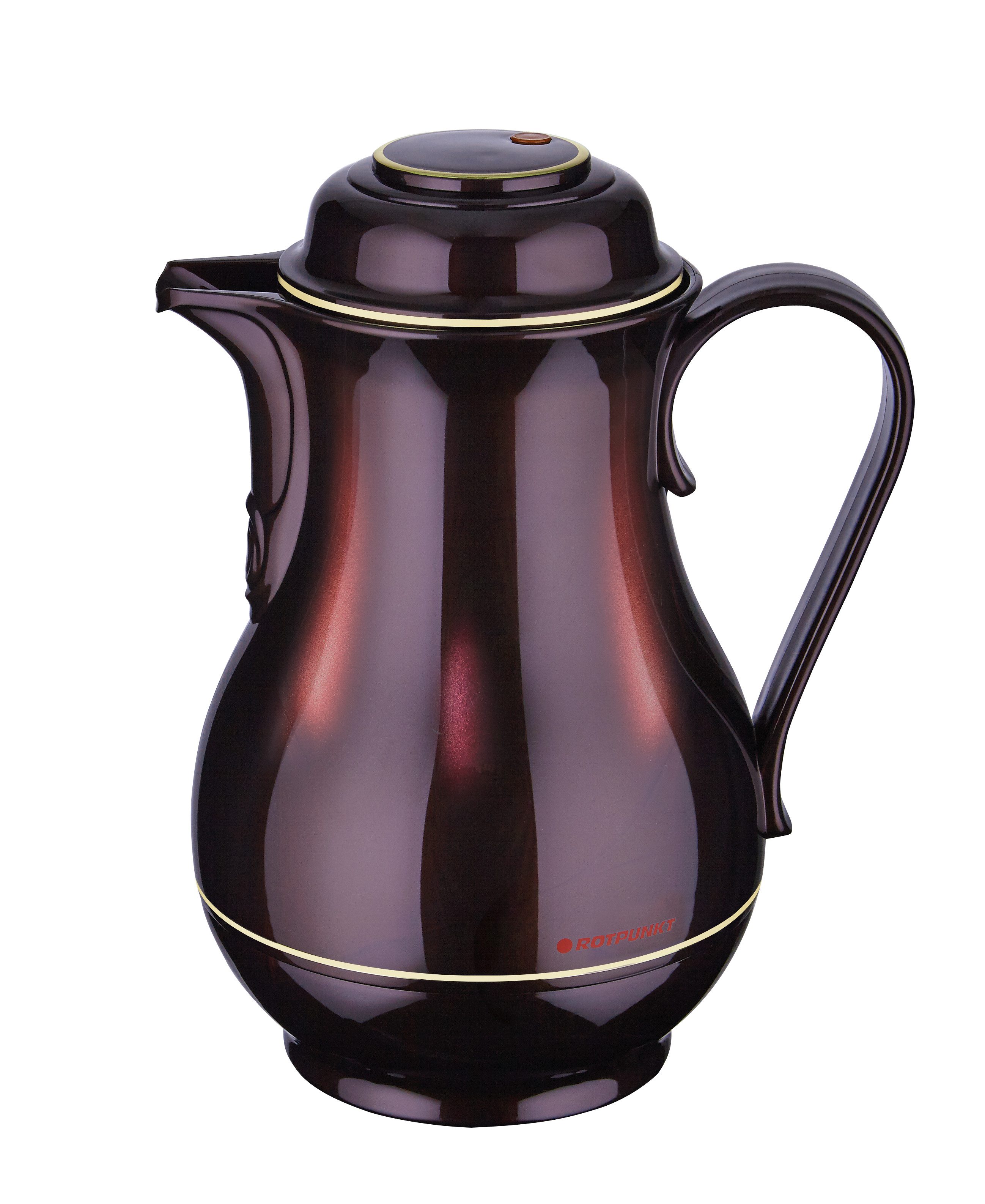 ROTPUNKT Isolierkanne 1,2 Liter I Glaseinsatz I premium Thermokanne I 24 Std heiß, (Kaffeekanne I Teekanne, Thermoflasche), Langanhaltende Isolierung