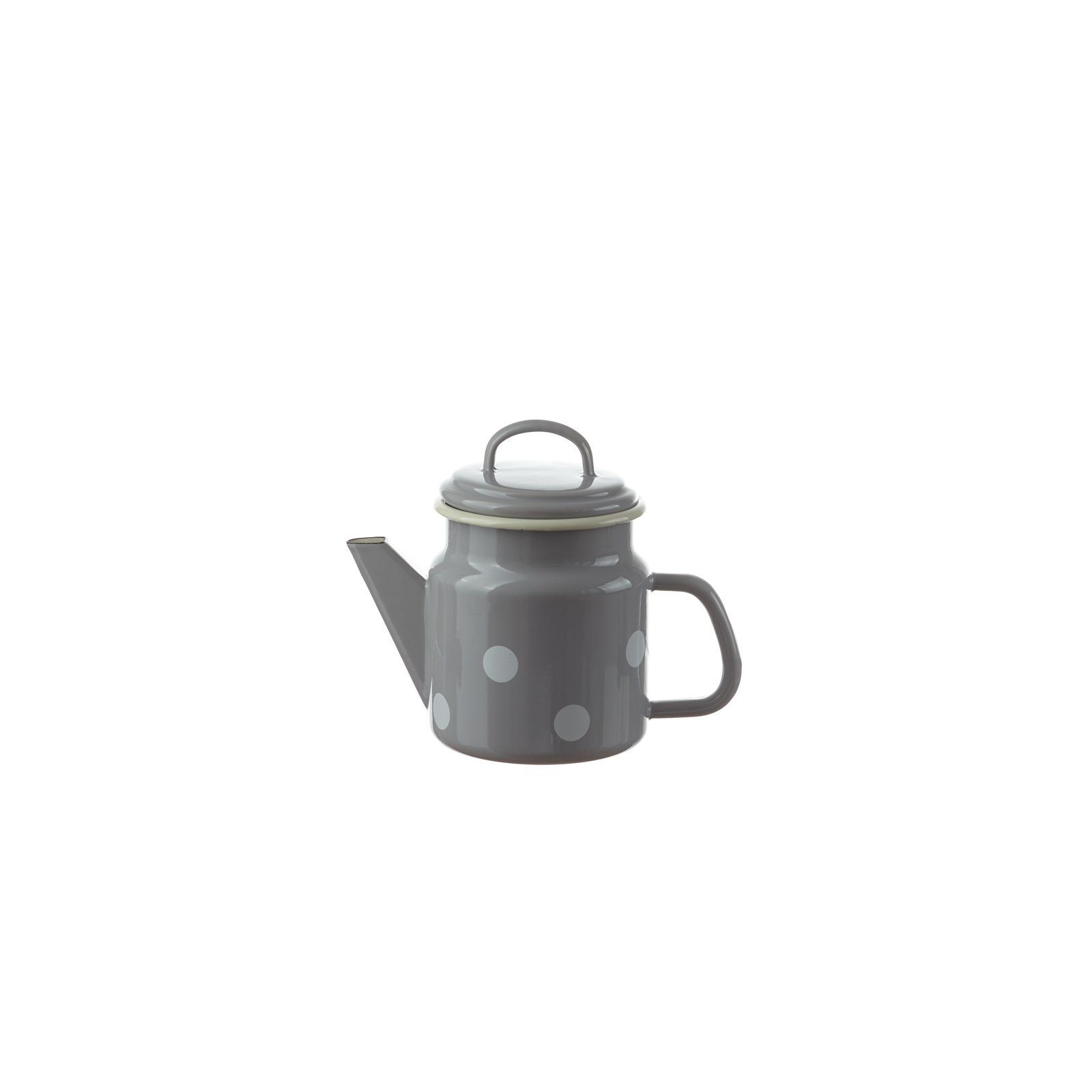 Neuetischkultur Teekanne Teekanne mit Deckel Kaffeekanne für Stück), (Stück, Weiß Tassen, Retro 1 Emaillekanne Liter 1 Grau, 4 l