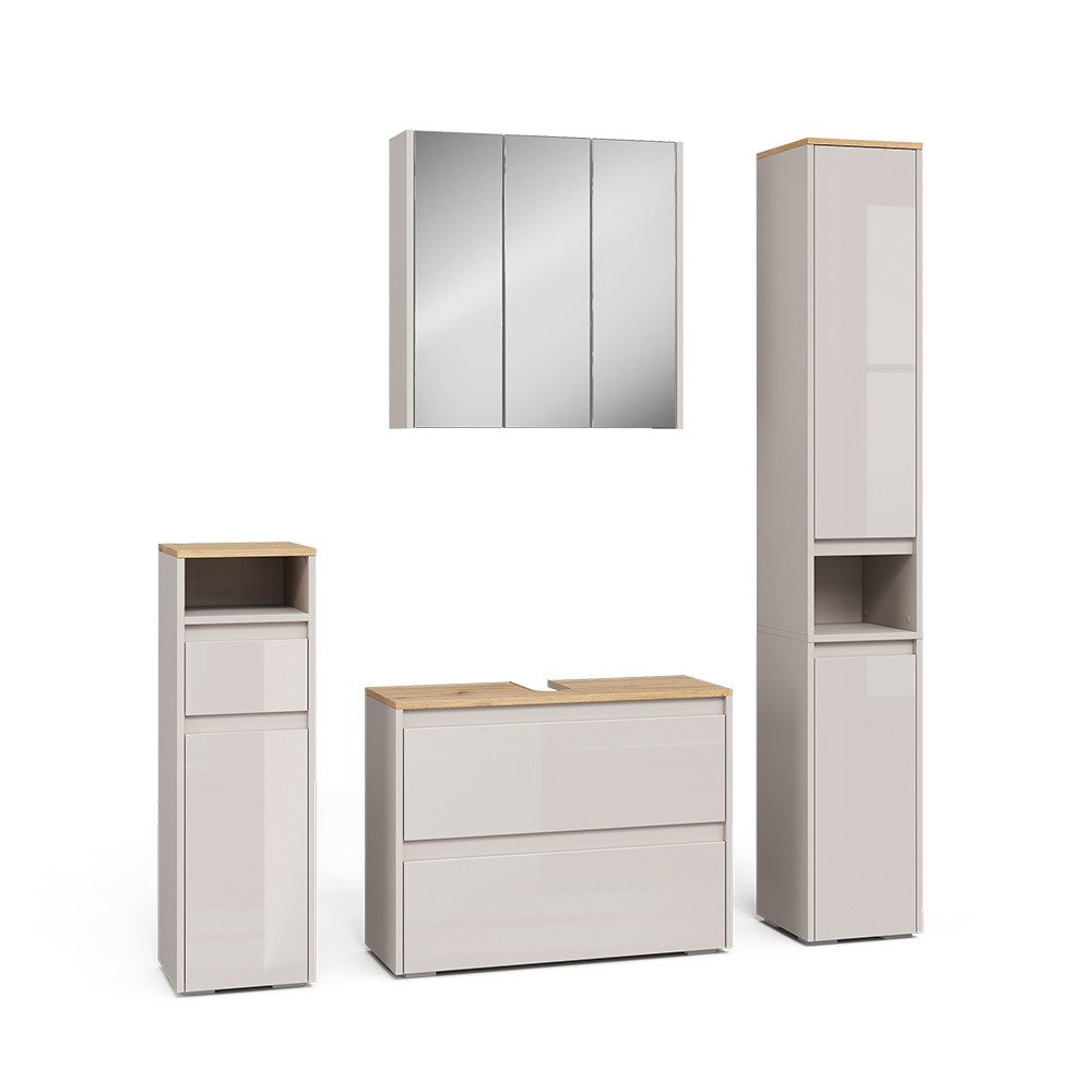 Vicco Badmöbel-Set Majest, Cashmere, 4-teilig, (4-St., 4er Set)