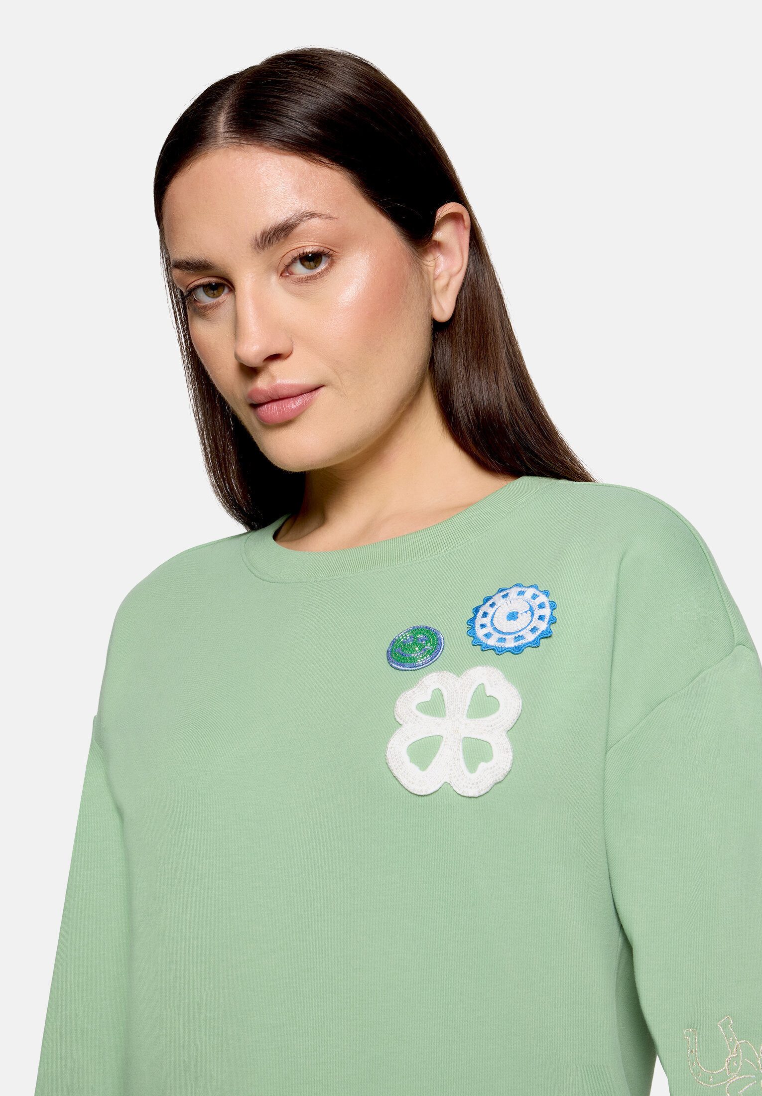 Cartoon Sweatshirt Damen mit Rippbündchen