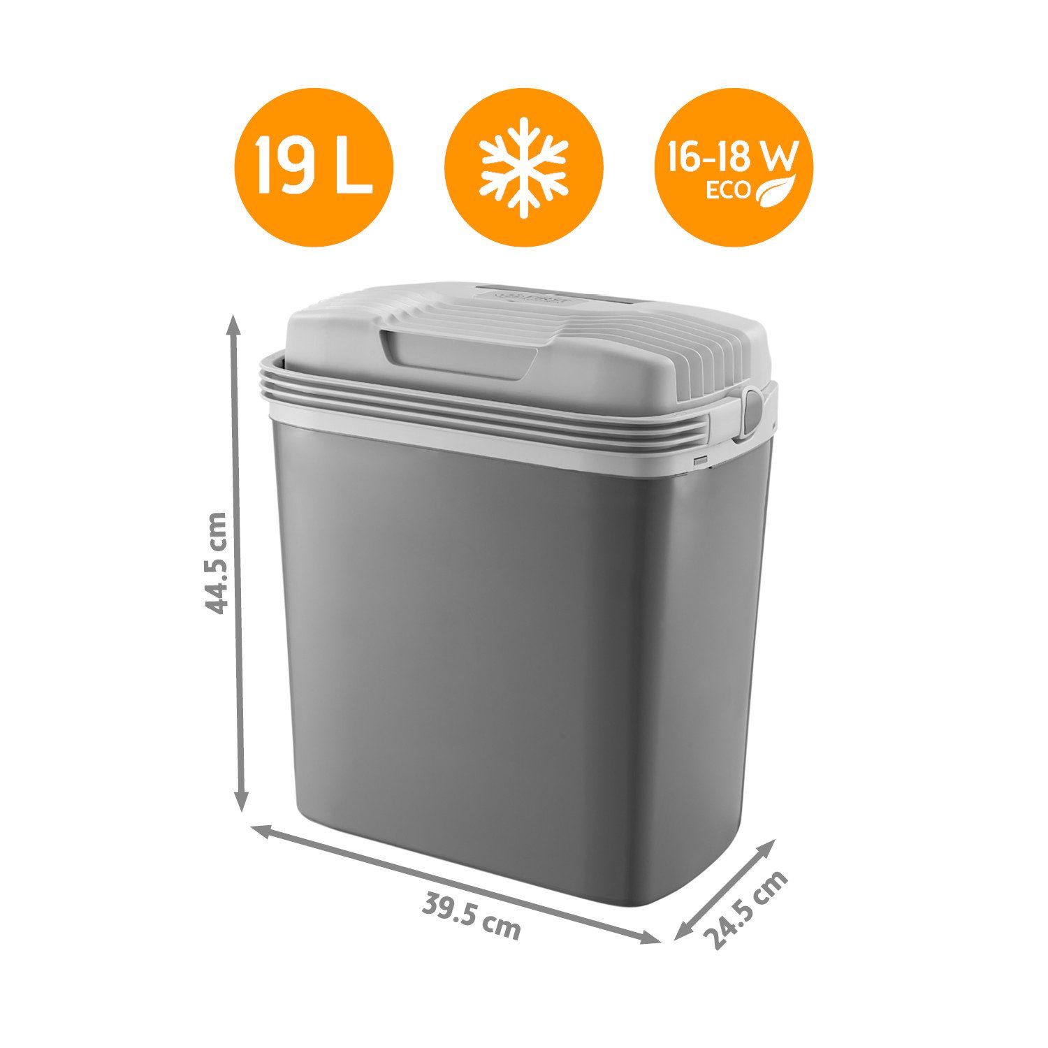 TZS FIRST AUSTRIA Elektrische Kühlbox 19L, Kühlbox, 12V /230V Anschluss, 12-V-Stecker fürs Auto, für Camping, Festivals, Reisen, mit Kühl- und Warmhaltefunktion