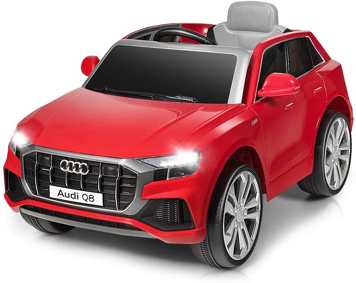 rot Audi COSTWAY Elektro-Kinderauto Musik Hupe, mit & LED 12V,
