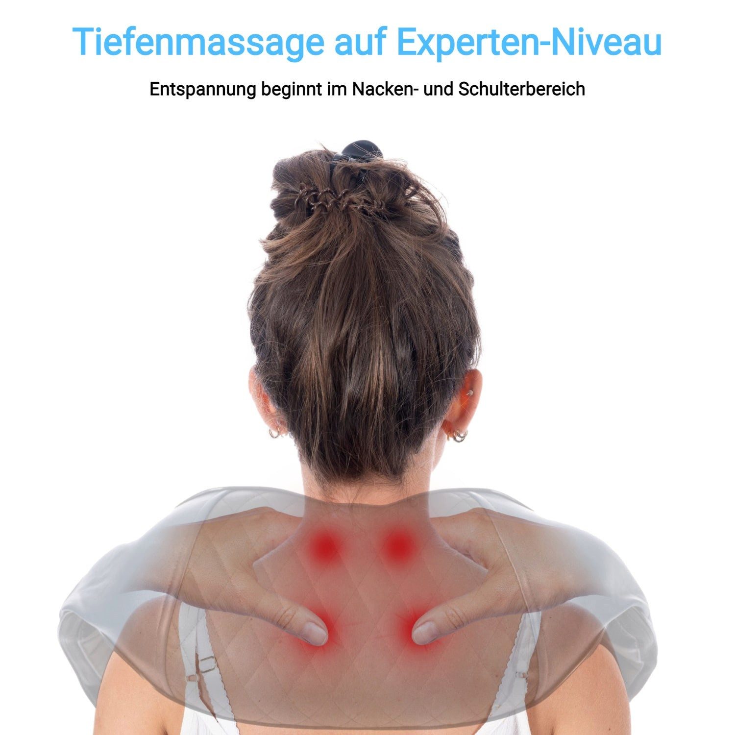 Fitleap Nacken-Massagegerät Nacken-Rücken-Schulter-Massagegerät, Shiatsu Massagegerät für Muskels…, Ergonomische Massageköpfe, Infrarot-Wärmefunktion
