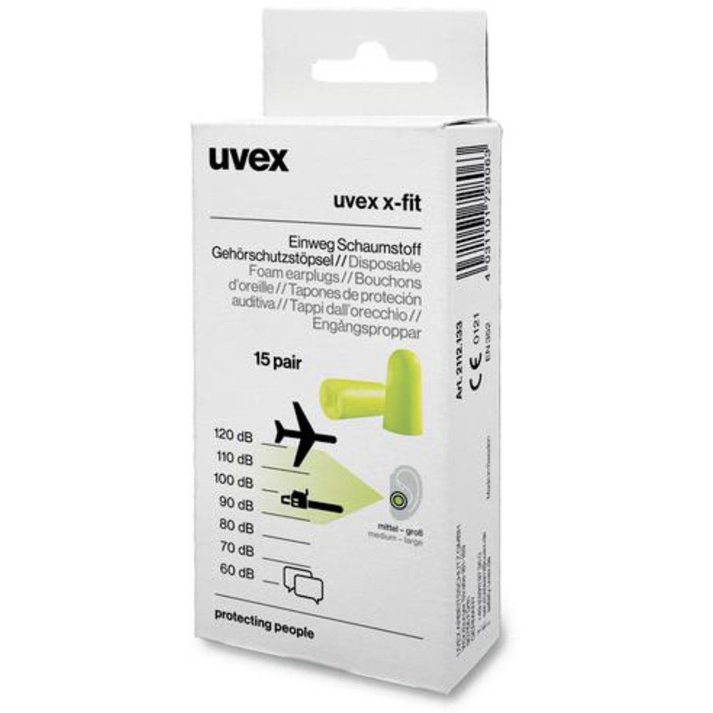 Uvex Gehörschutzstöpsel uvex 2112133 x-fit Gehörschutzstöpsel 37 dB einweg 15 Paar von Uvex