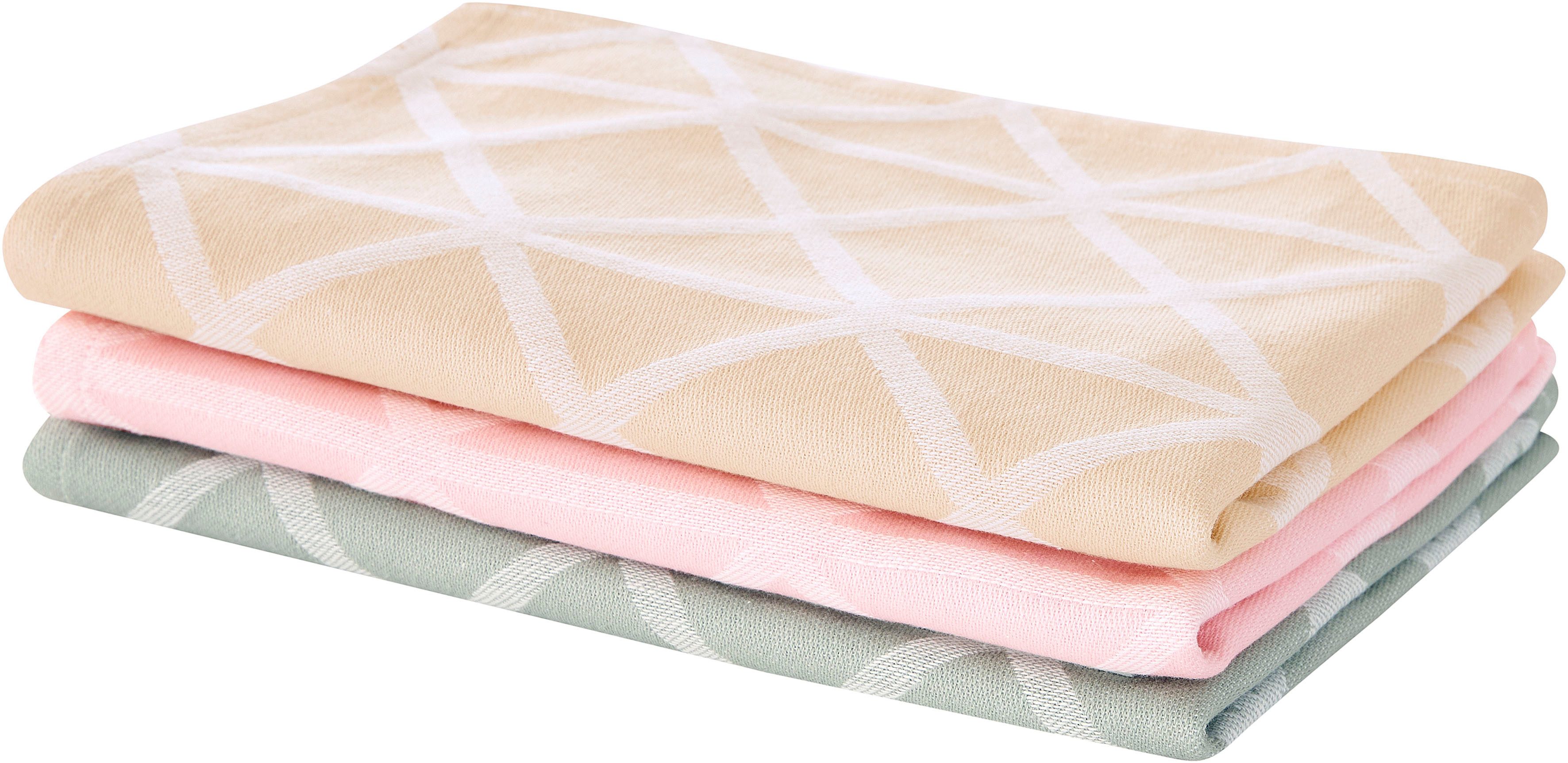 OTTO home Geschirrtuch Brea, (Set, 3-tlg., 3er- Set), 100 % Baumwolle, 3er-Set, 50 × 65 cm, attraktives Design