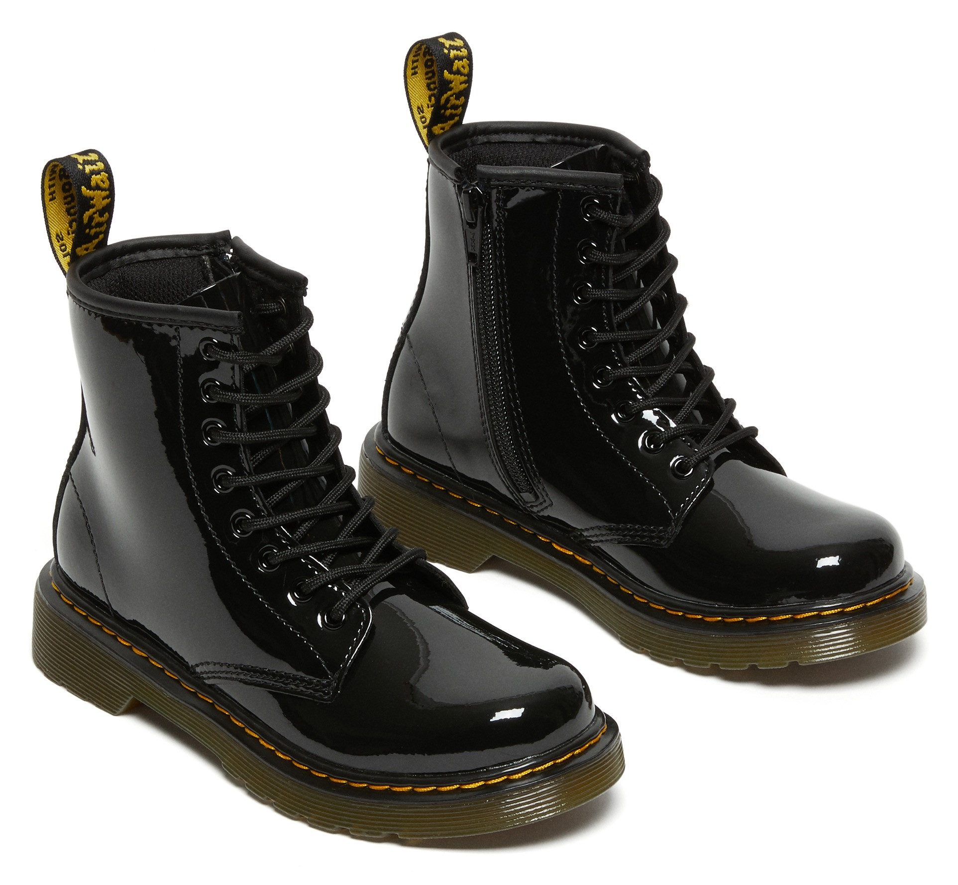 DR. MARTENS Junior 1460 8-Loch Lacklederstiefel Schnürboots Lackstiefel, Kinderstiefel, Freizeitschuh mit Reißverschluss