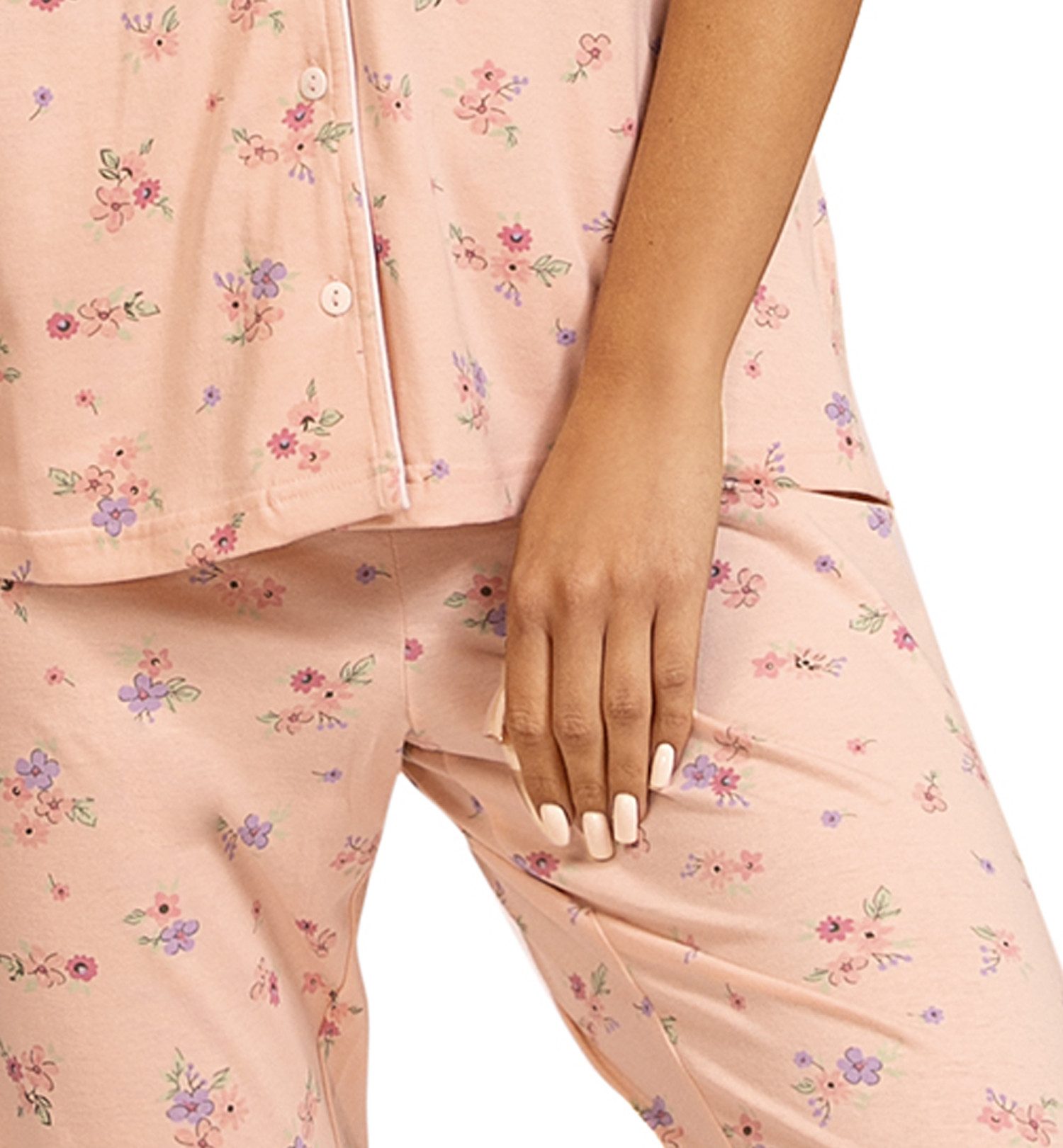comtessa Schlafanzug Dreamy breeze (Set, 2 tlg., 2-teilig) Damen Pyjama 2-teilig lang geknöpft Baumwolle große Größen