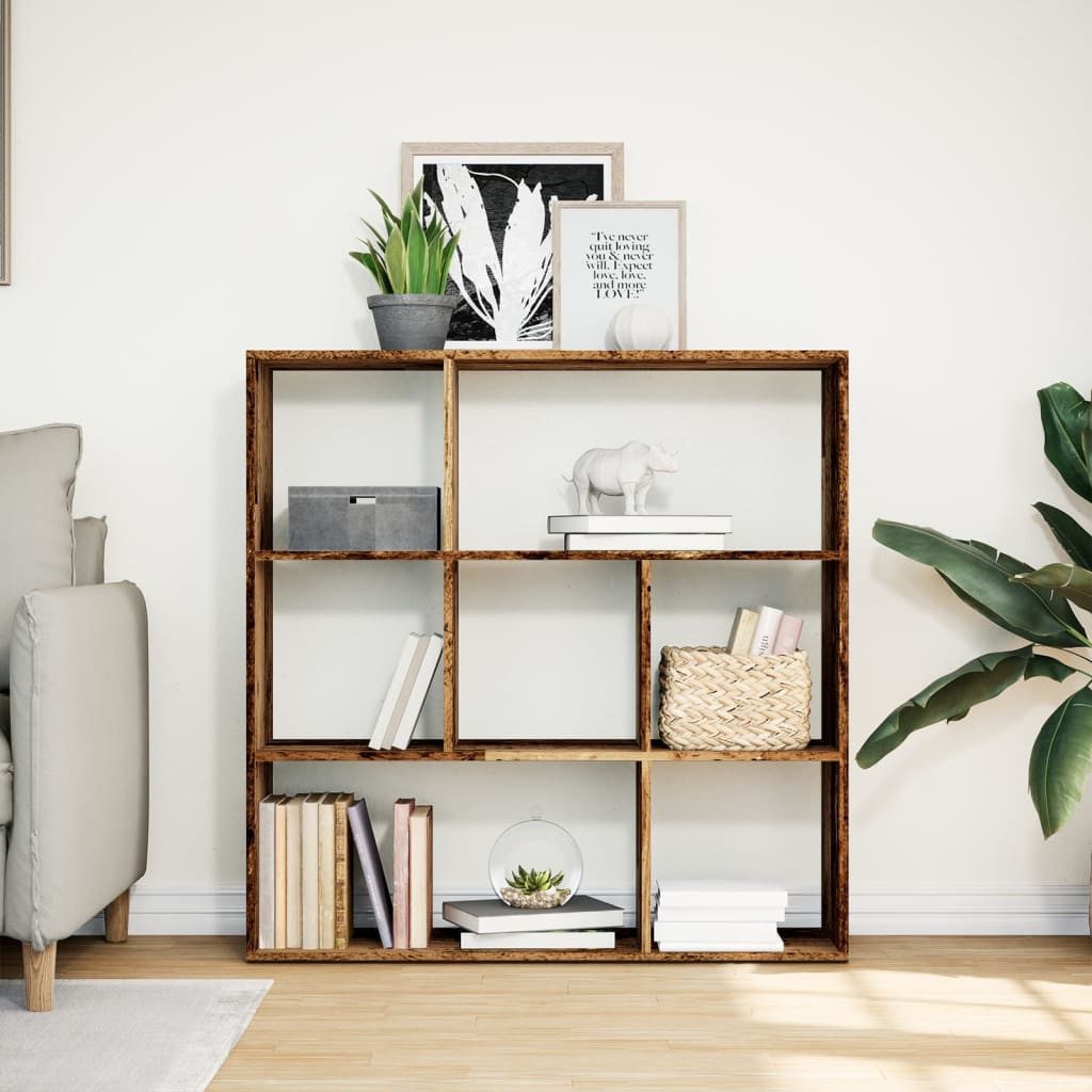 vidaXL Bücherregal Raumteiler-Bücherregal Altholz-Optik 102x29x103,5 cm, günstig online kaufen