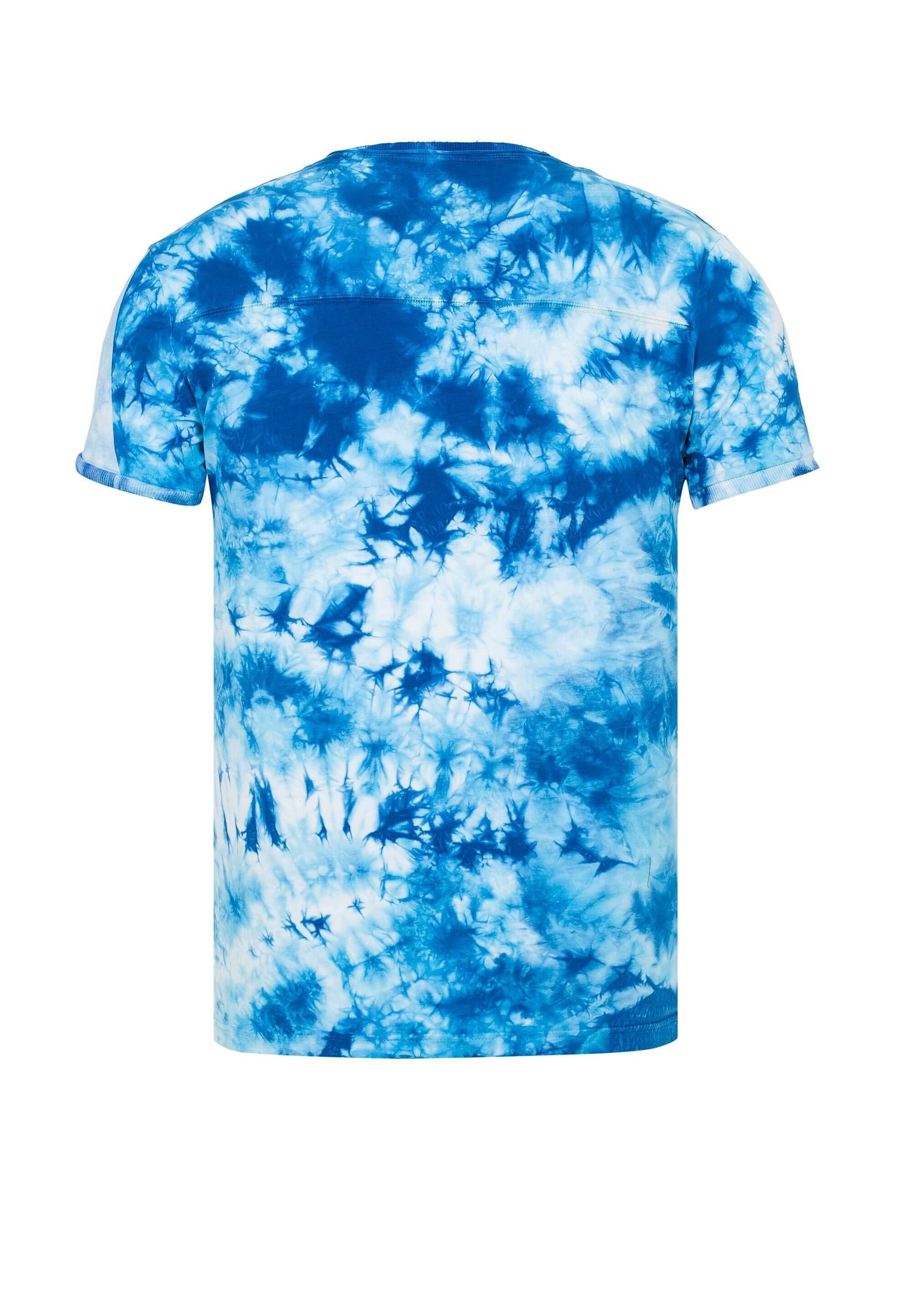 Cipo blau-weiß Batik Waschung & Baxx T-Shirt mit