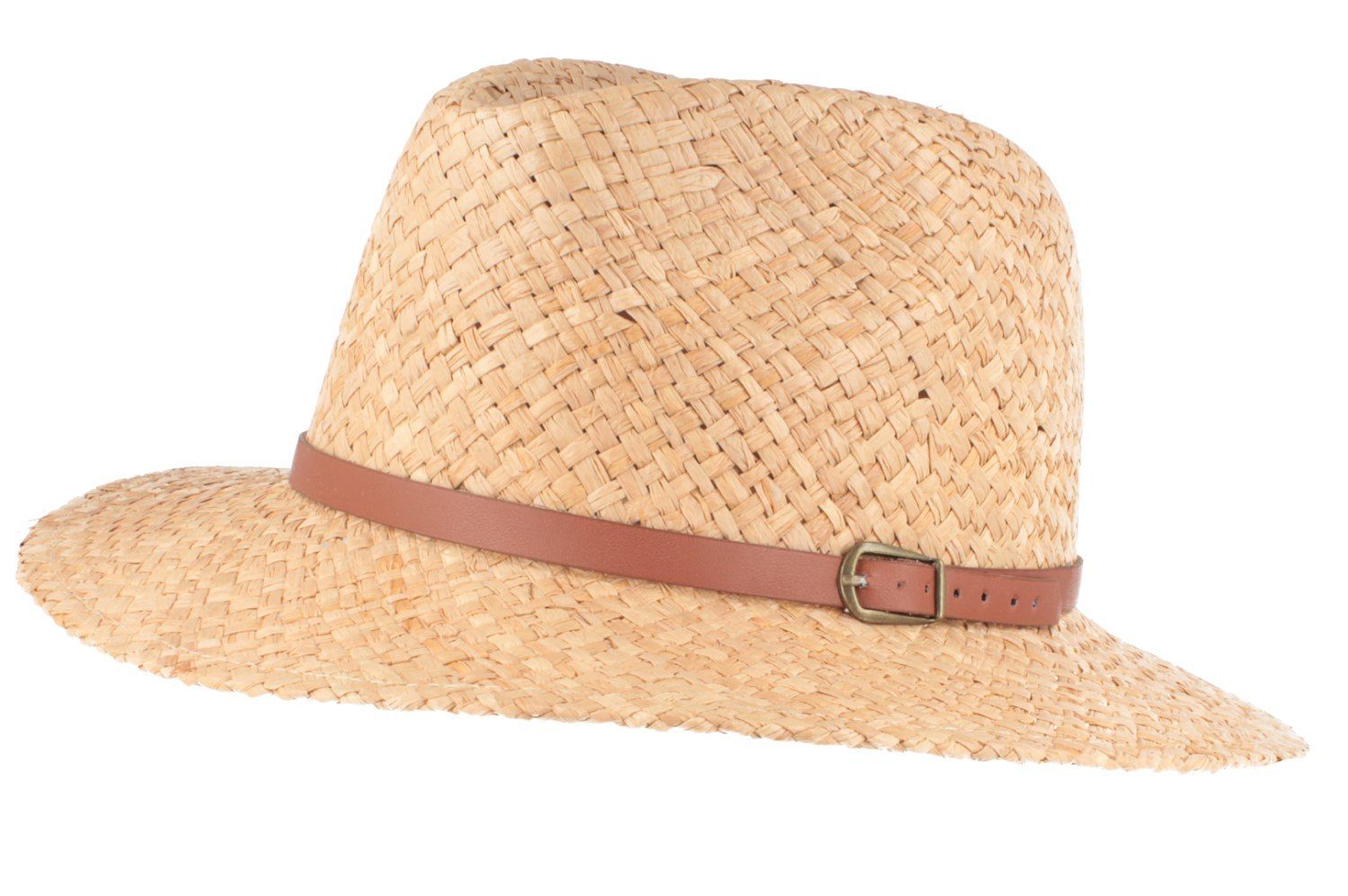 Breiter Strohhut Raffia Strohhut luftig leicht Kunstlederband