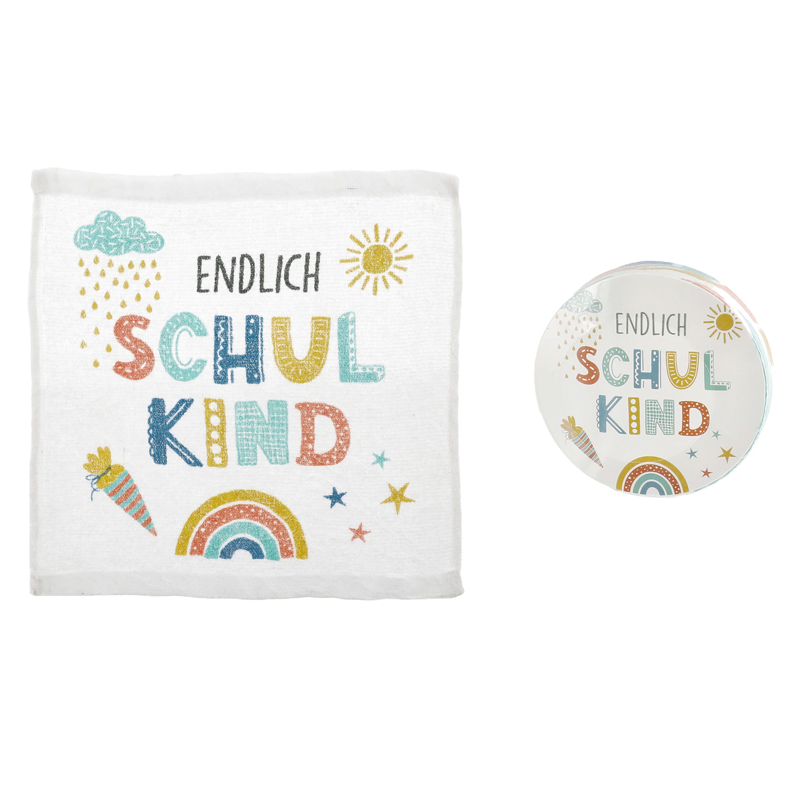 Annastore Gästehandtuch Magisches Handtuch "Endlich Schulkind" - Geschenk Einschulung, (6-St), 30 x 30 cm, 100 % Baumwolle, Geschenk Schulanfang – Bild 2 von 2