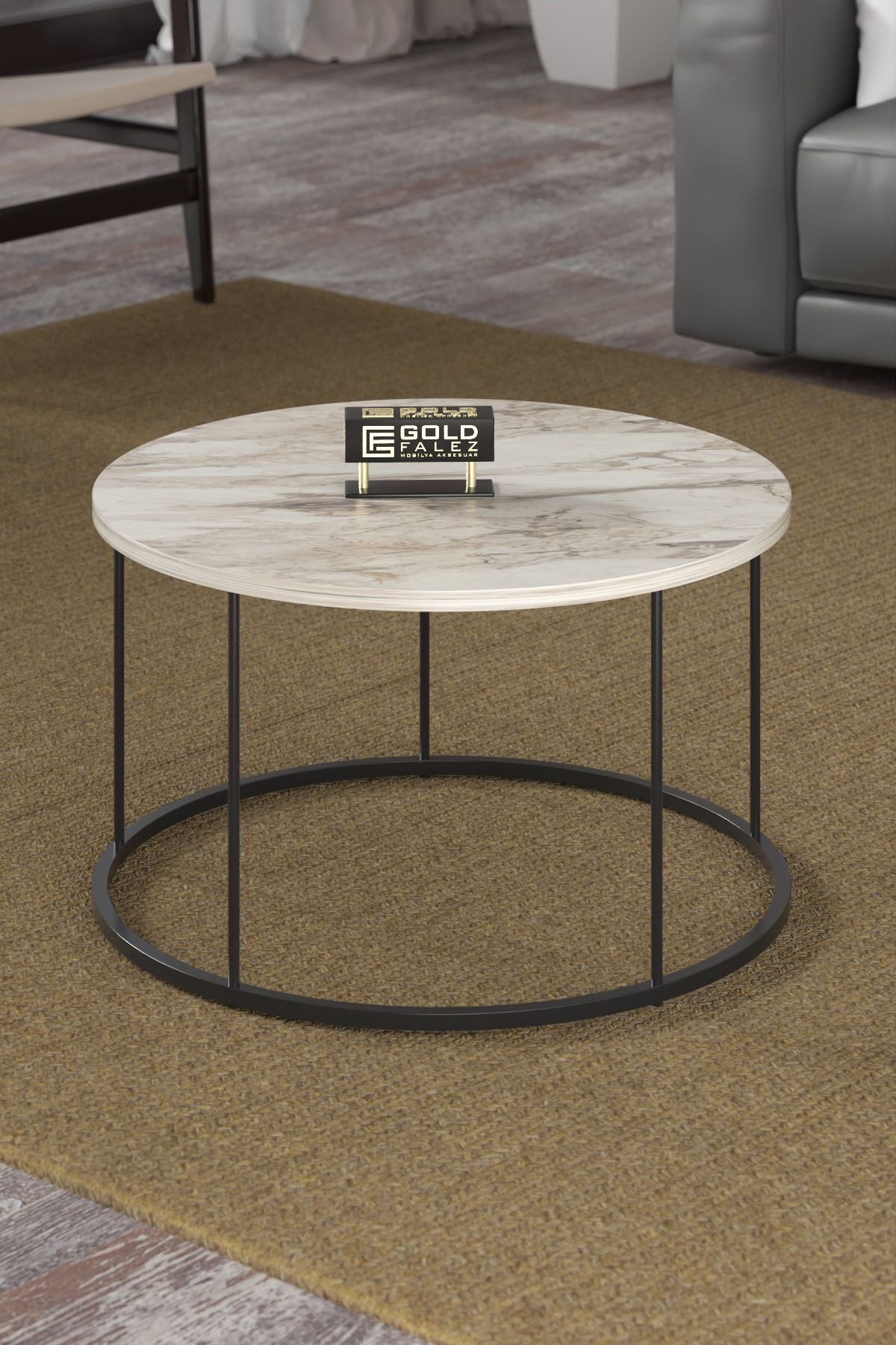 en.casa Couchtisch, rund, Ø 70, H 46, weiß marmoriert 89321968 günstig online kaufen