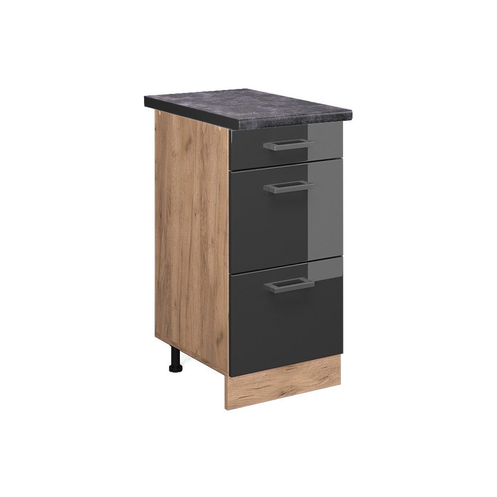 Vicco Unterschrank R-Line, Anthrazit Hochglanz/Goldkraft Eiche, günstig online kaufen