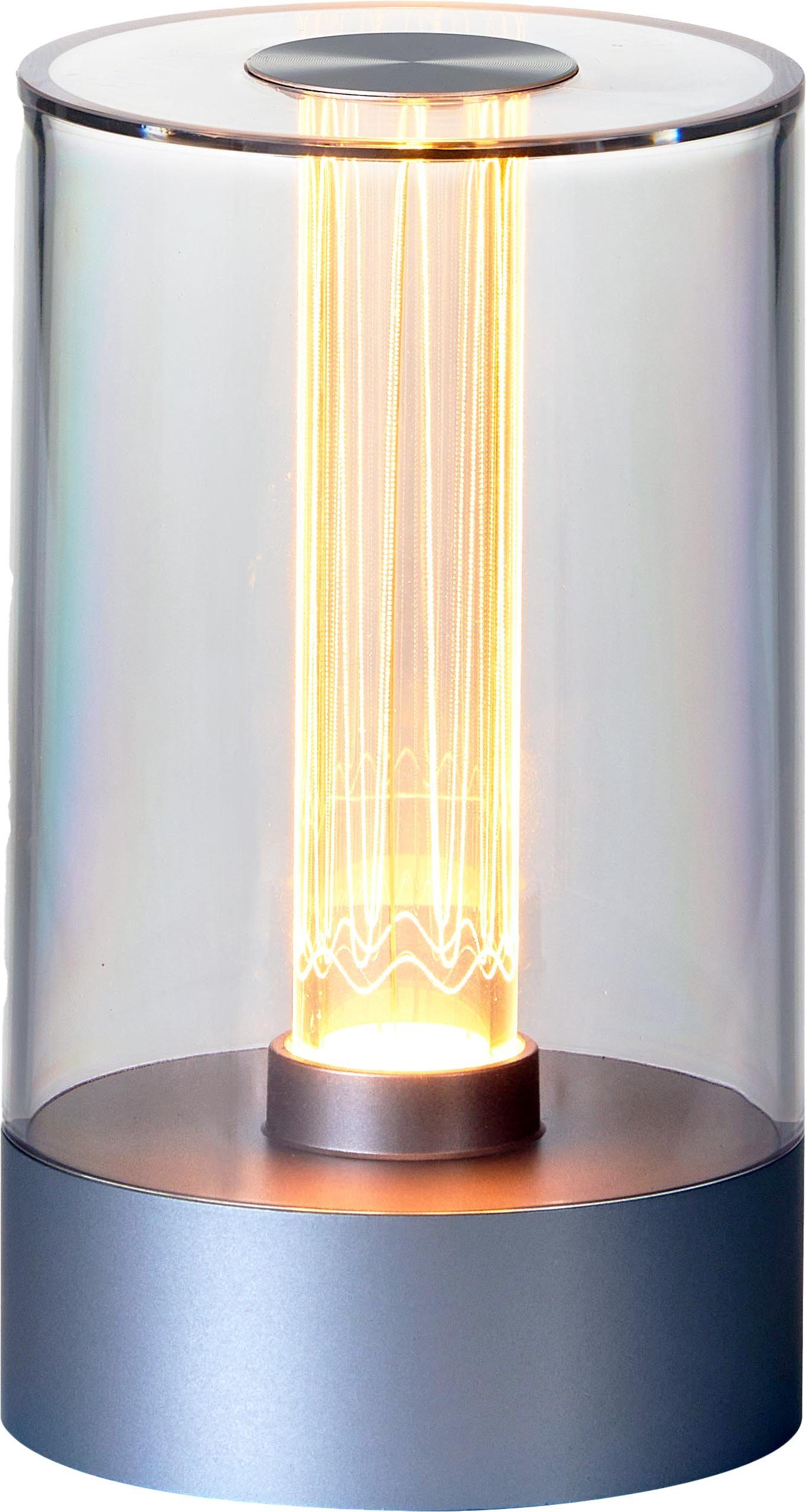 Northpoint LED Nachttischlampe LED Akku Design Tischlampe Tischleuchte mit Glühdraht aufladbarer Akku Grau | Tischlampen