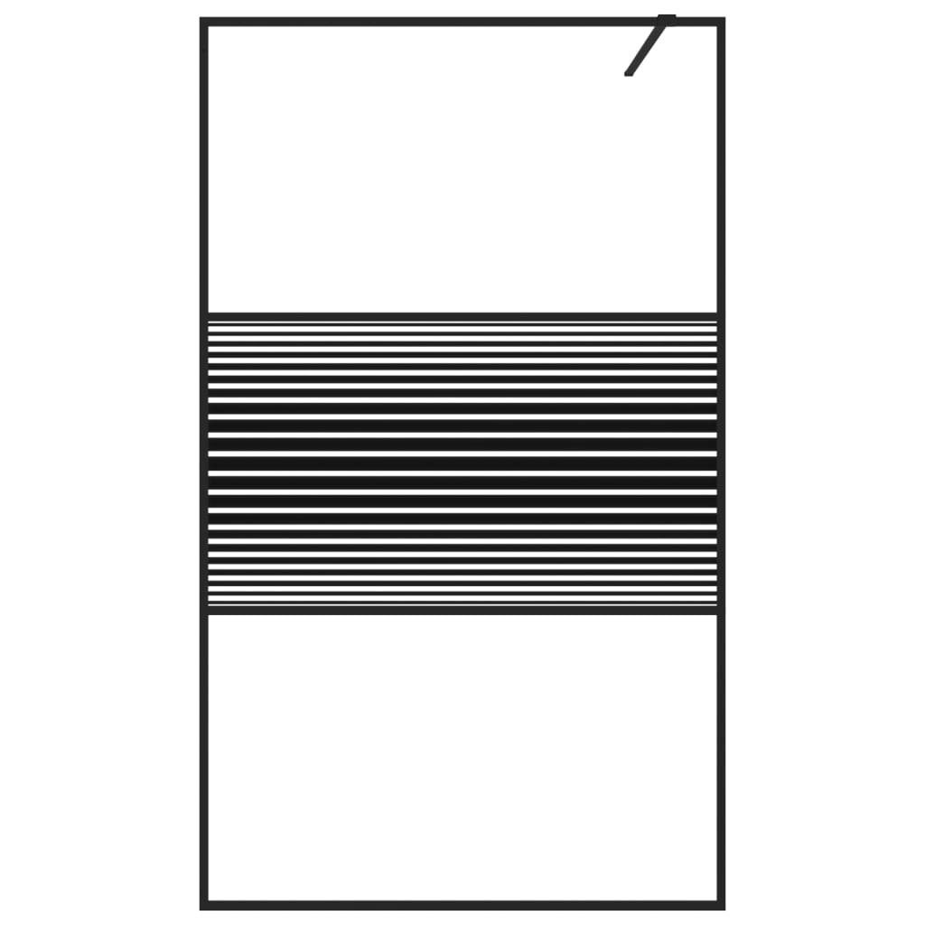 vidaXL Duschwand Duschwand für Begehbare Dusche Schwarz 115x195 cm ESG-Glas Klar