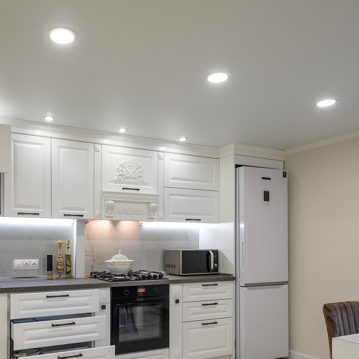 Braytron LED Einbaustrahler 6W LED Deckenspot Ultra Flach Einbauleuchte, LED fest integriert, kaltweiß, Neutralweiß, 3CCT, Warmweiß, Intrigierter Trafo, 230V Anschluss, Flach, 3CCT Technologie
