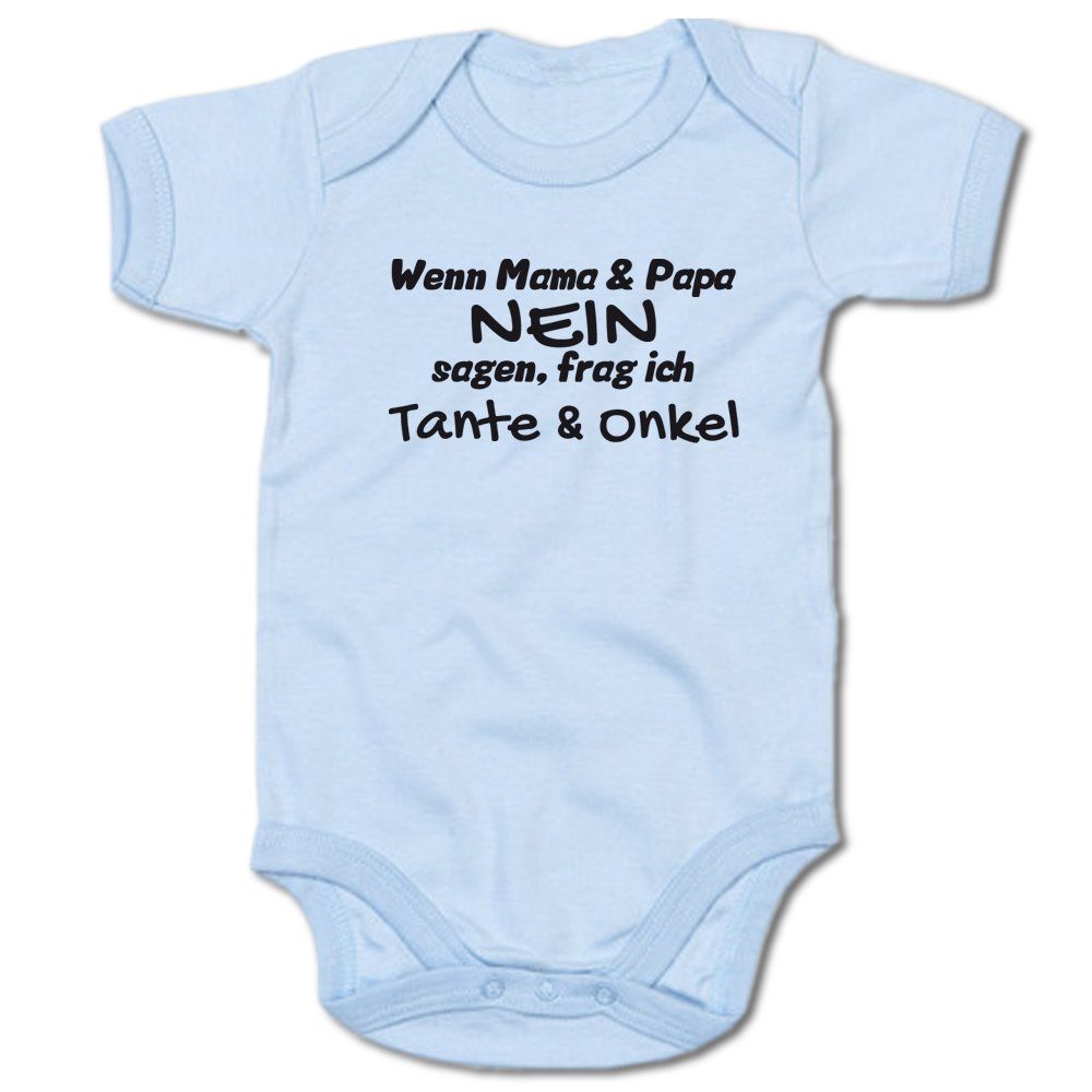 G-graphics Kurzarmbody Wenn Mama & Papa NEIN sagen, frag ich Tante & Onkel Baby Body mit Spruch / Motiv / Aufdruck • für/von Tante & Onkel