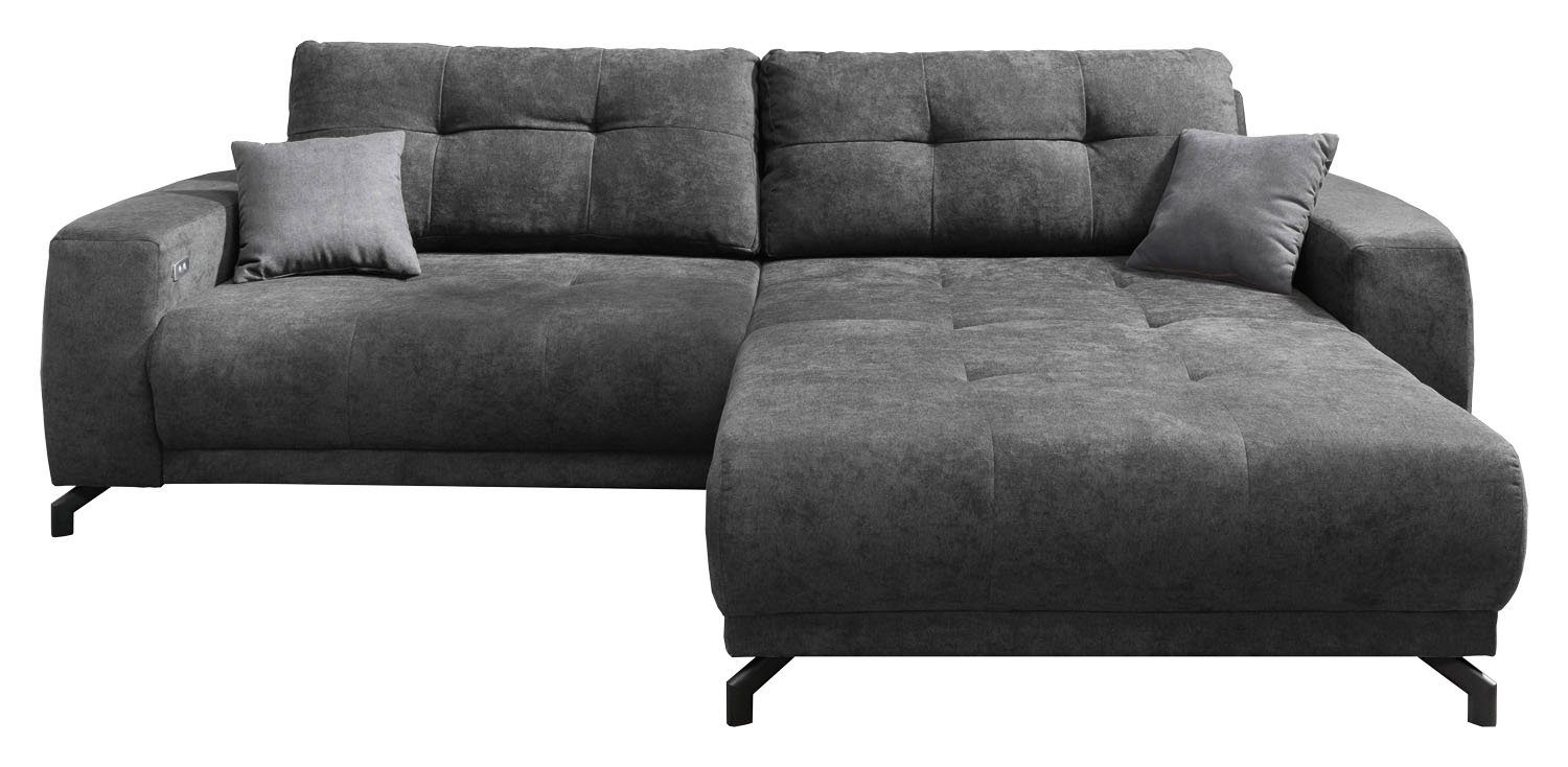 BENFORMATO HOME COLLECTION Sofa MERLIN, Anthrazit, Flachgewebe, BxHxT 272 x 87 x 174 cm