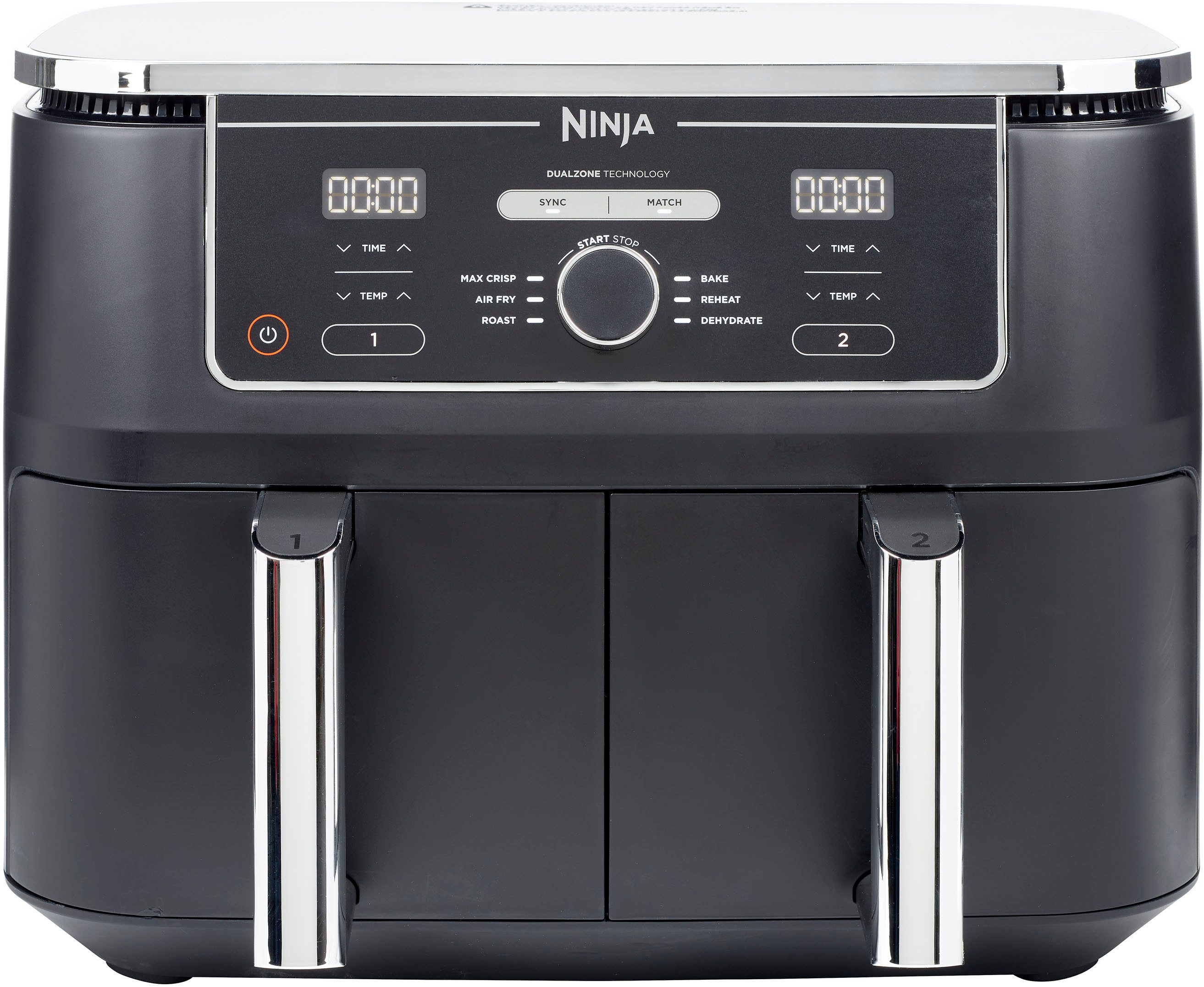 NINJA Heißluftfritteuse Foodi AF400EU Dual Zone Airfryer, 2470 W, Kapazität je 1,4 kg, incl. 2 Crisper Gittereinsätze