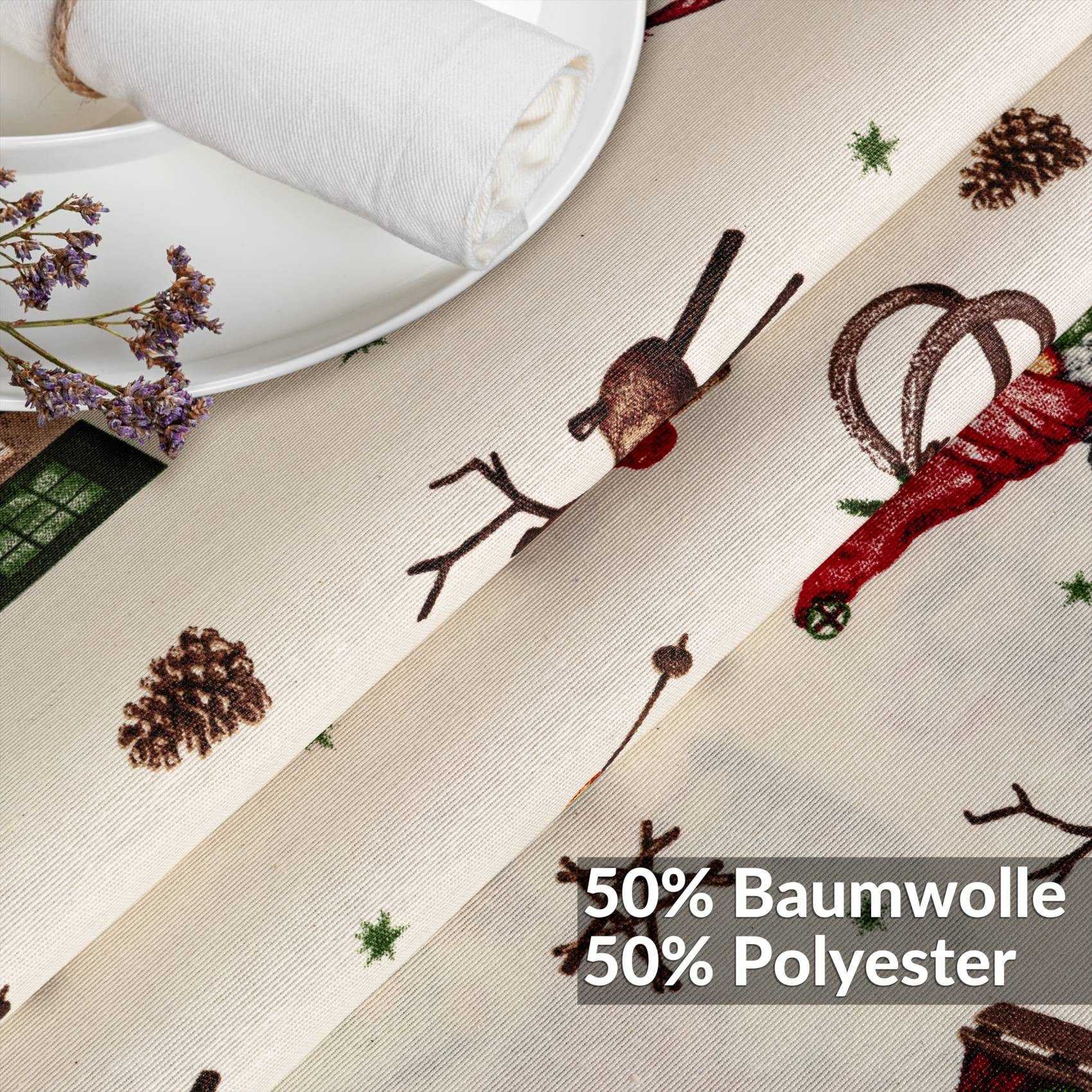 ANRO Tischdecke Weihnachten abwaschbare Weihnachtstischdecke (Einzelstück 1 günstig online kaufen
